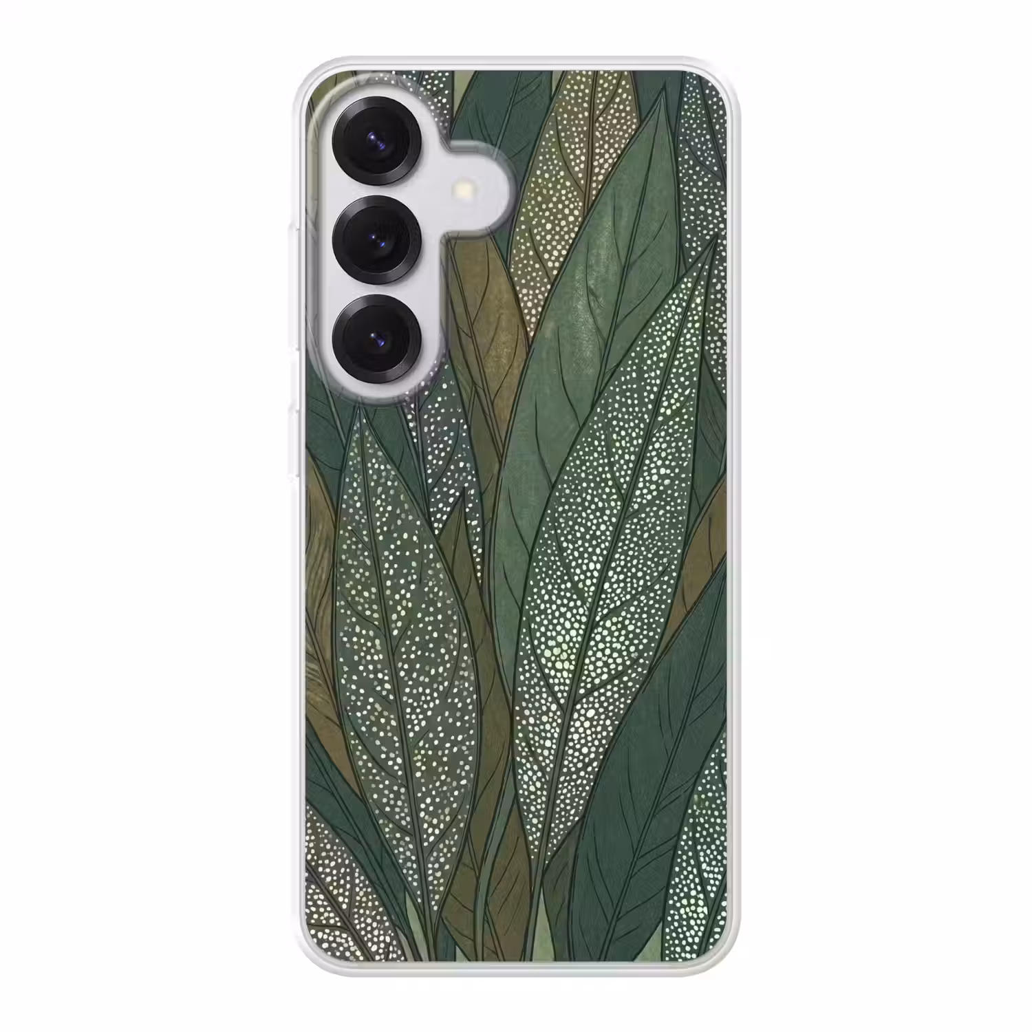 Bladeren - Patroon - Gestippeld - Natuur - Groen Telefoonhoesje Samsung Galaxy S26 klein -3d