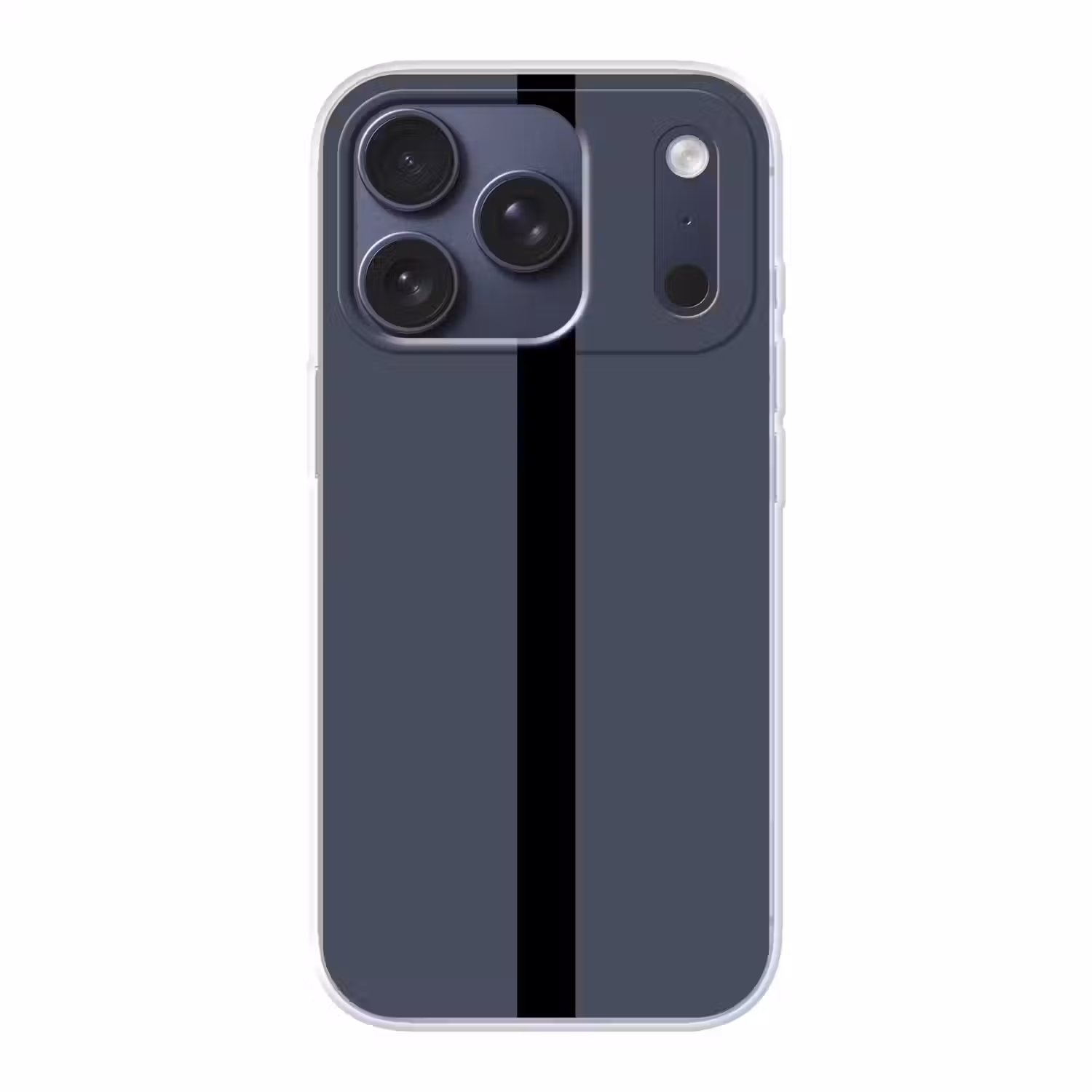 Blauw - Zwart - Streep - Minimalistisch Telefoonhoesje iPhone 17 Pro klein -3d