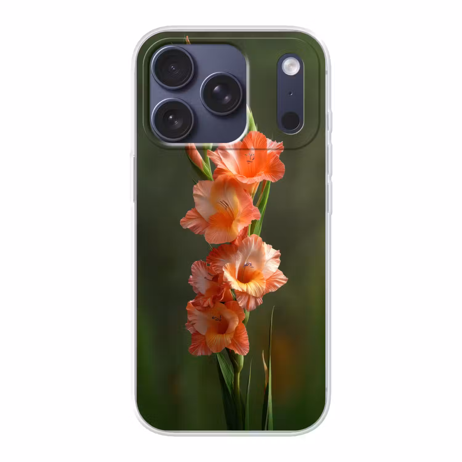 Bloem - Gladiolen - Zalmroze Telefoonhoesje iPhone 17 Pro klein -3d