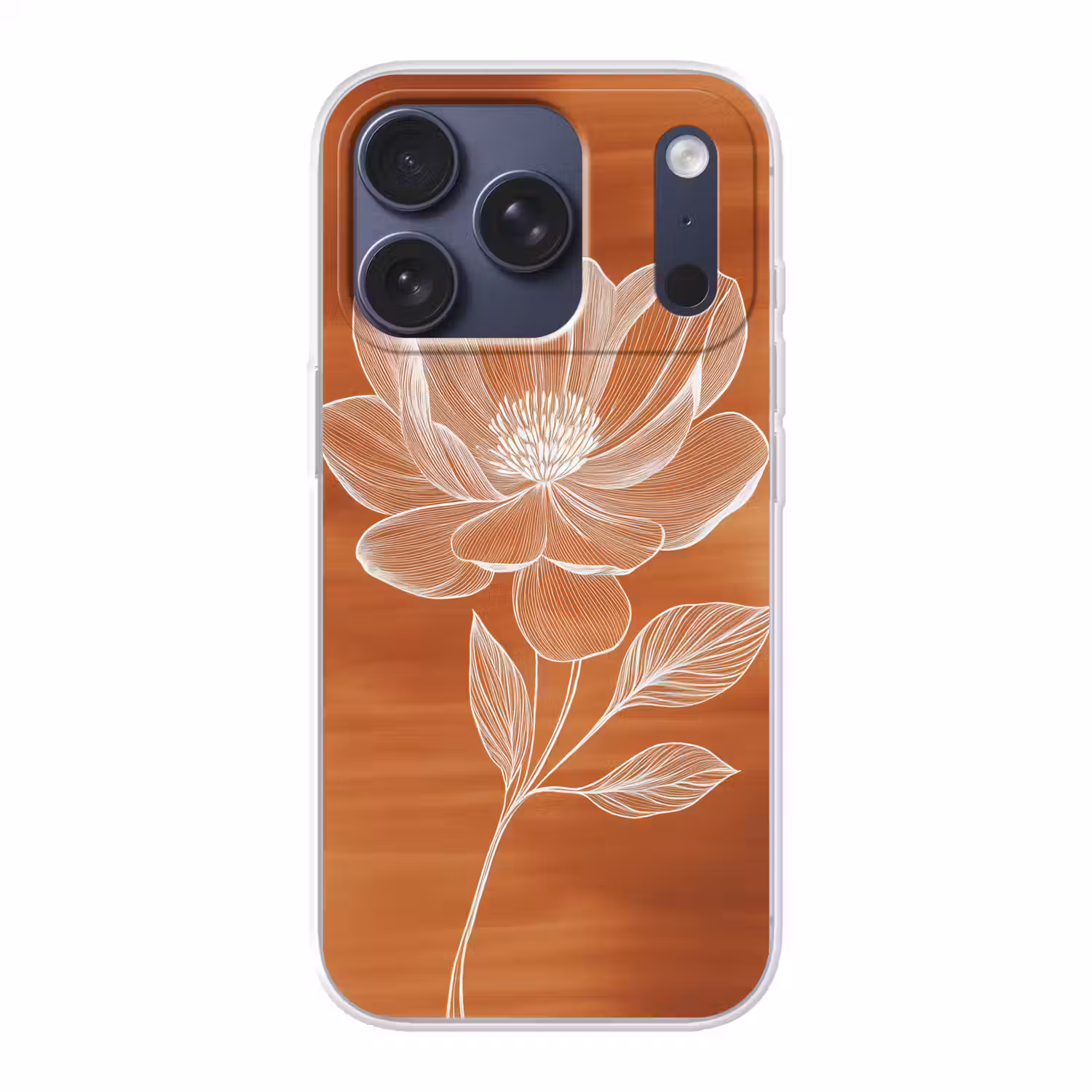 Bloem - Minimalistisch - Wit Telefoonhoesje iPhone 17 Pro klein -3d
