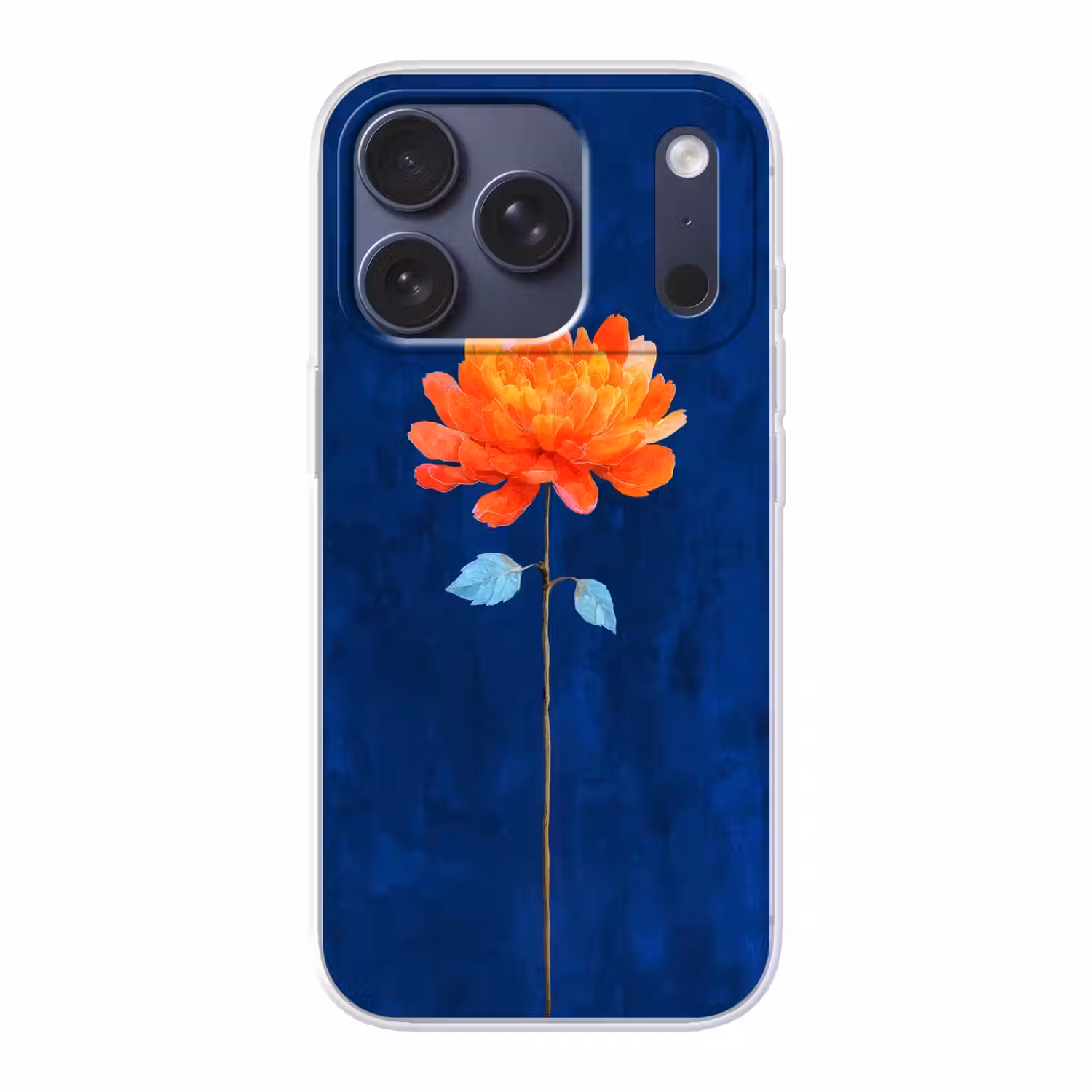 Bloem - Oranje - Bladeren Telefoonhoesje iPhone 17 Pro klein -3d