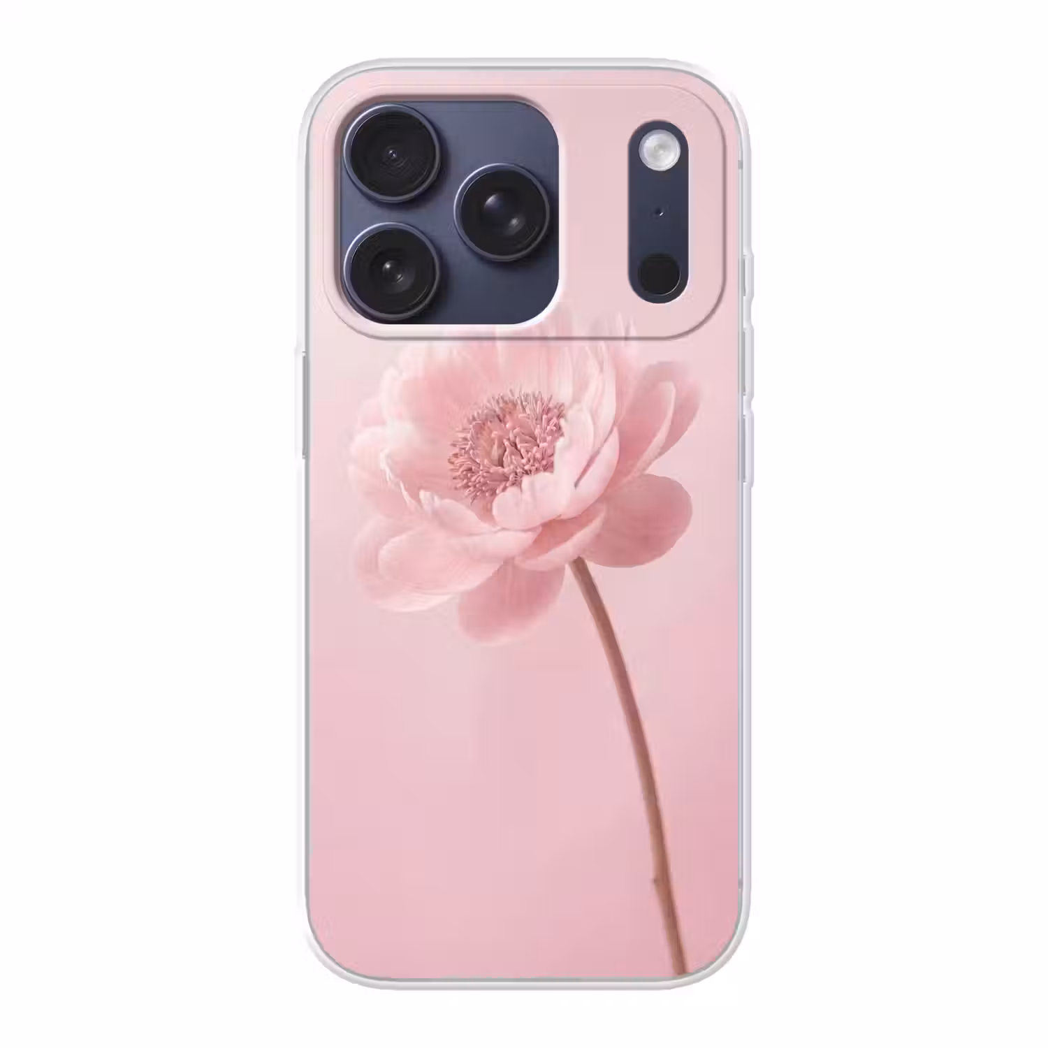 Bloem - Pioenroos - Roze Telefoonhoesje iPhone 17 Pro klein -3d