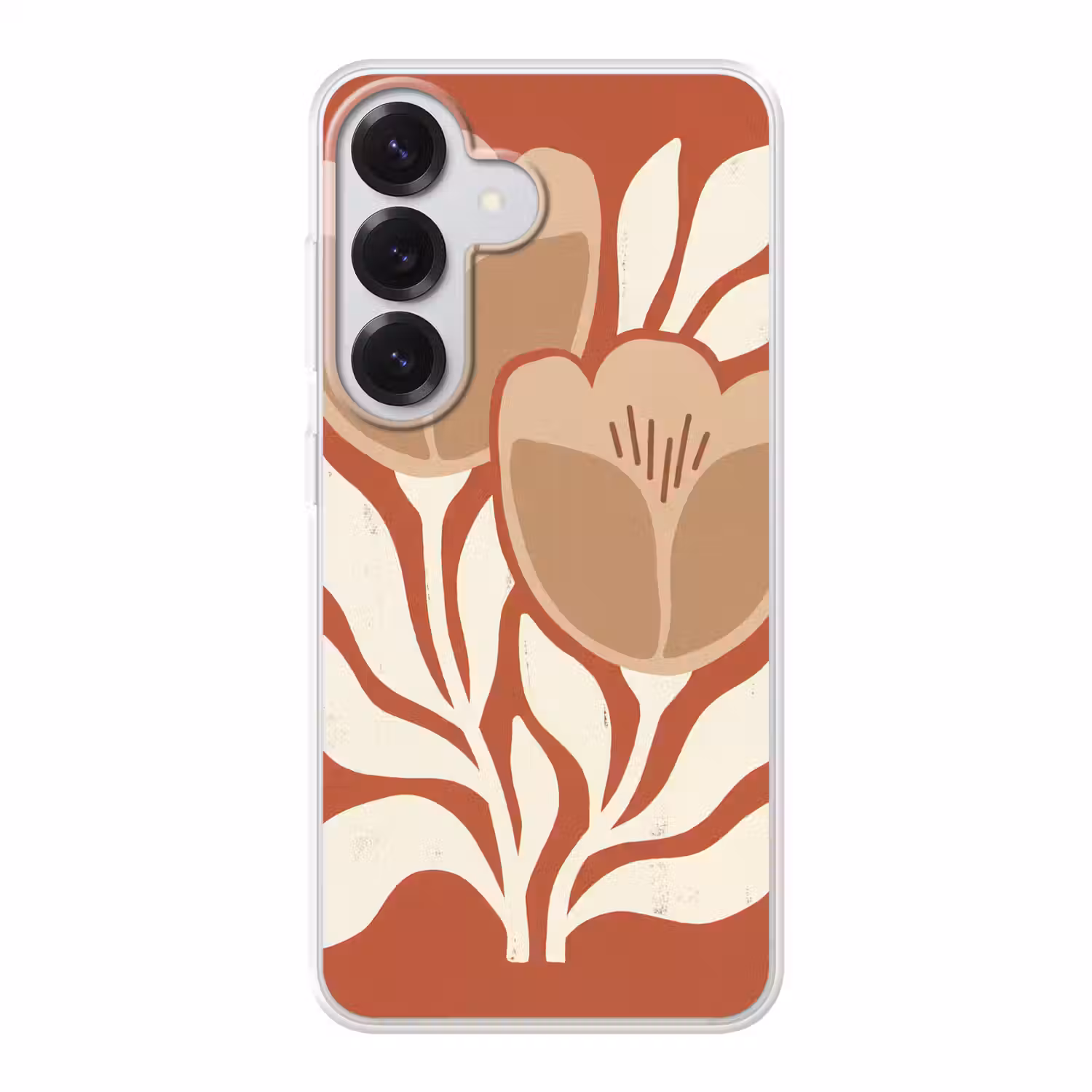 Bloemen - Abstract - Modern - Beige - Natuur Telefoonhoesje Samsung Galaxy S26 klein -3d