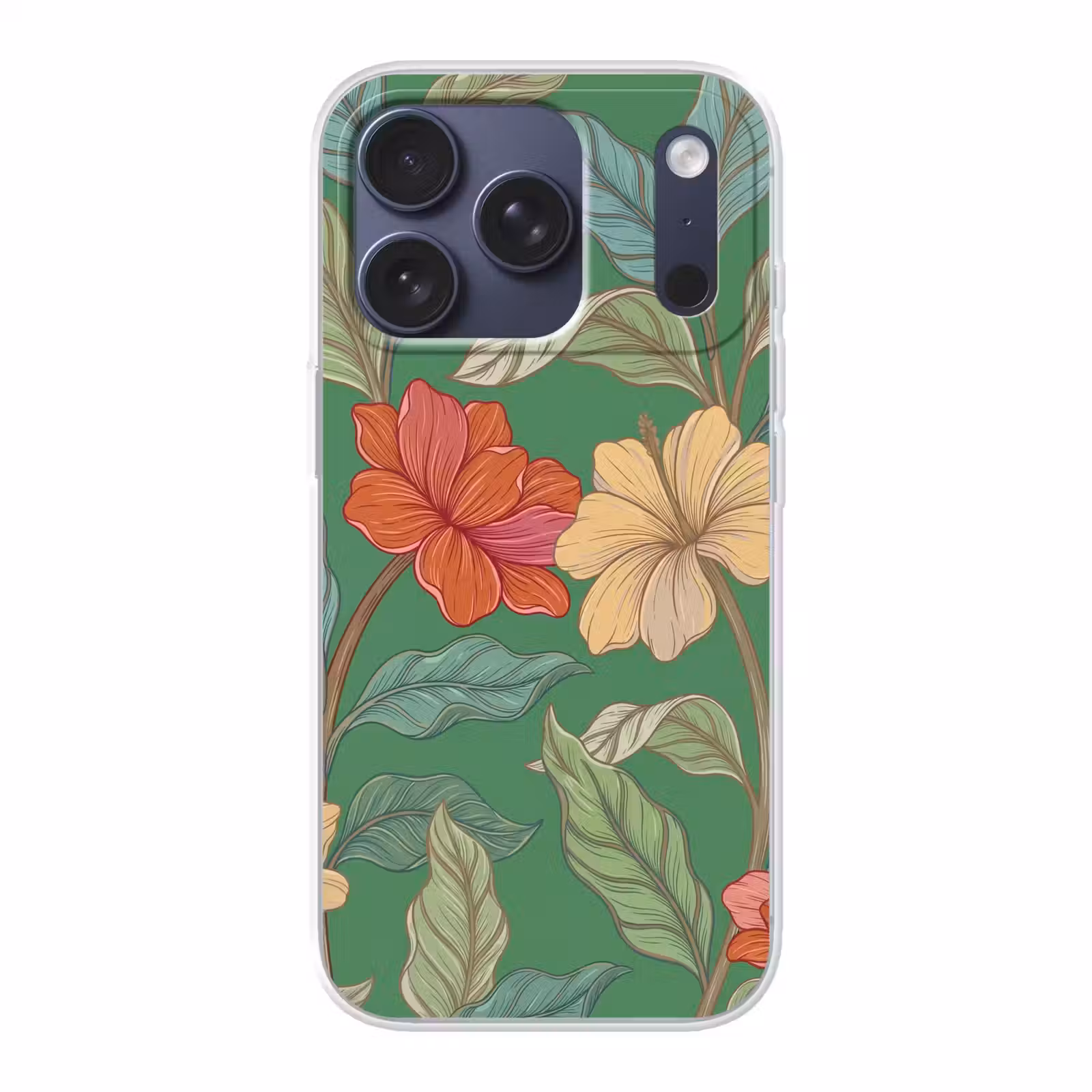 Telefoonhoesje - Bloemen - Groen - Illustratie - Bloemen - Groen - Illustratie Telefoonhoesje iPhone 17 Pro klein