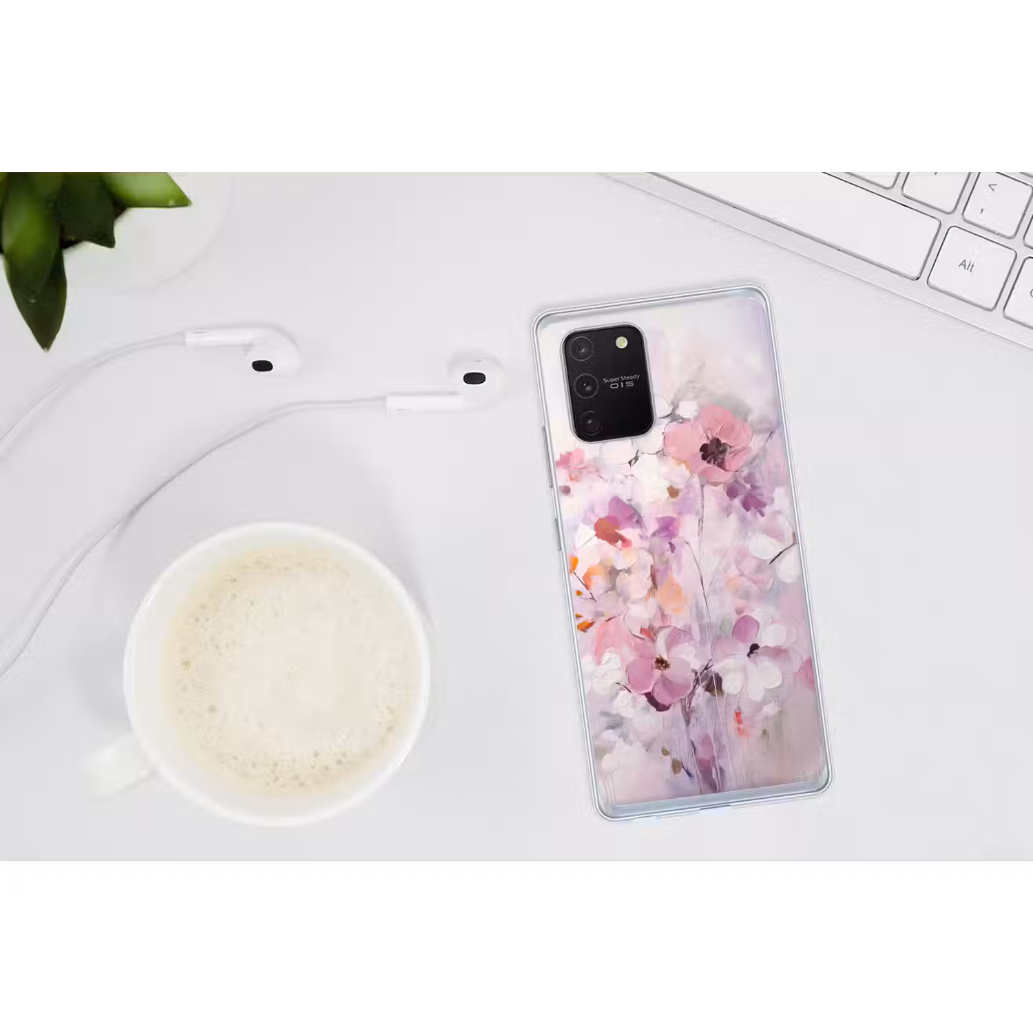 Bloemen - Lila - Watercolor - Kunst Telefoonhoesje Samsung Galaxy S10 Lite klein -oordopS10Lite