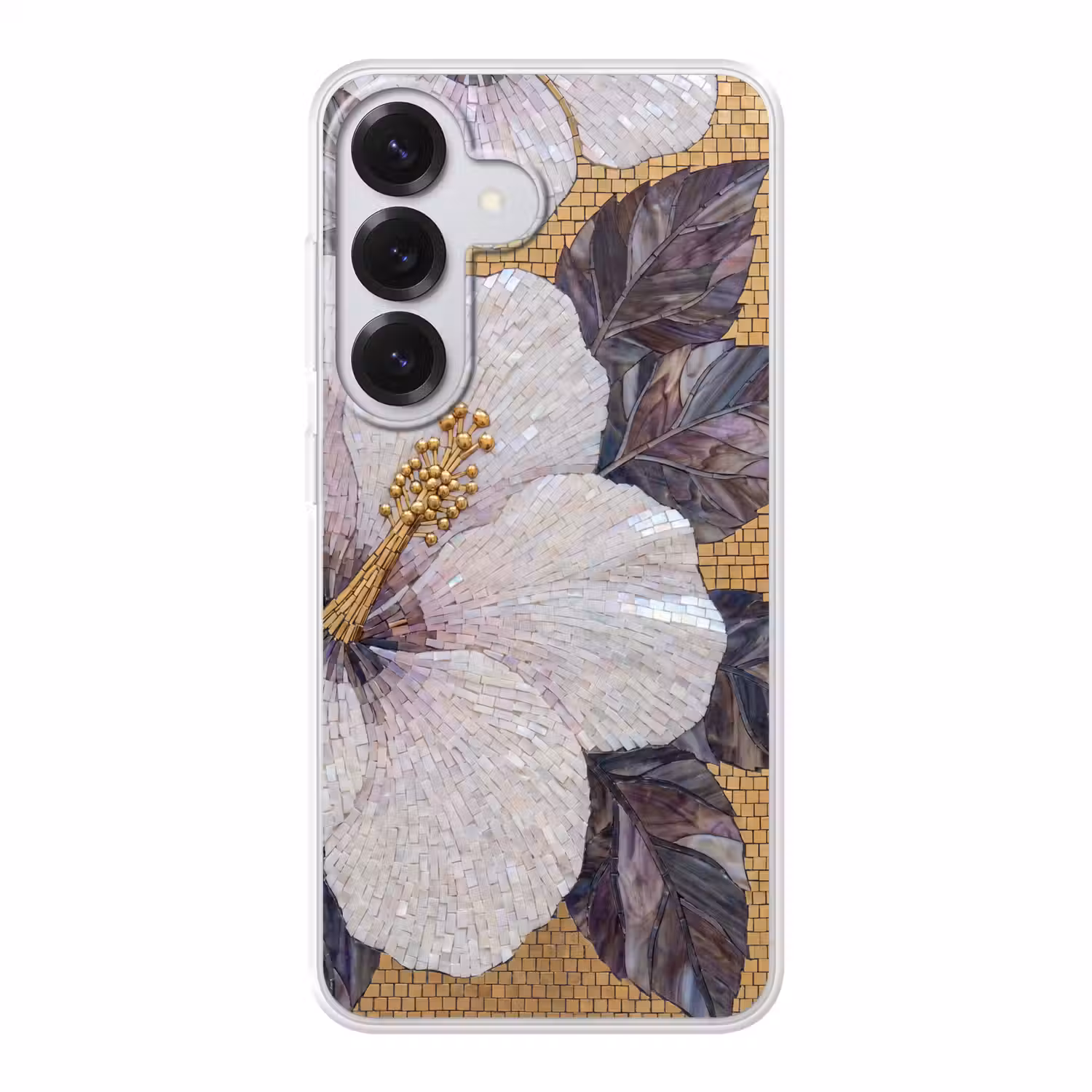 Bloemen - Mozaïek - Kunst - Modern - Goud Telefoonhoesje Samsung Galaxy S26 klein -3d