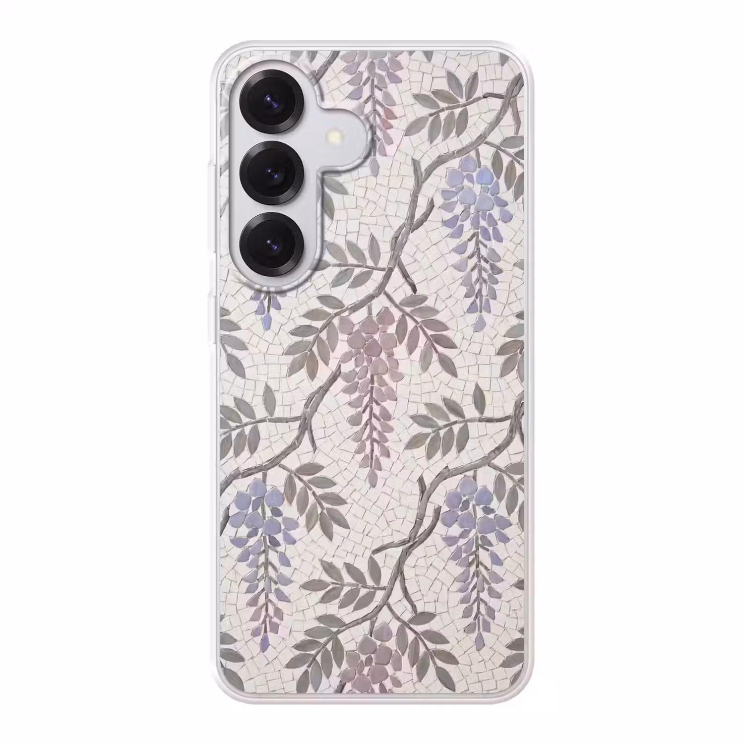 Bloemen - Mozaïek - Natuur - Patroon - Paars Telefoonhoesje Samsung Galaxy S26 klein -3d