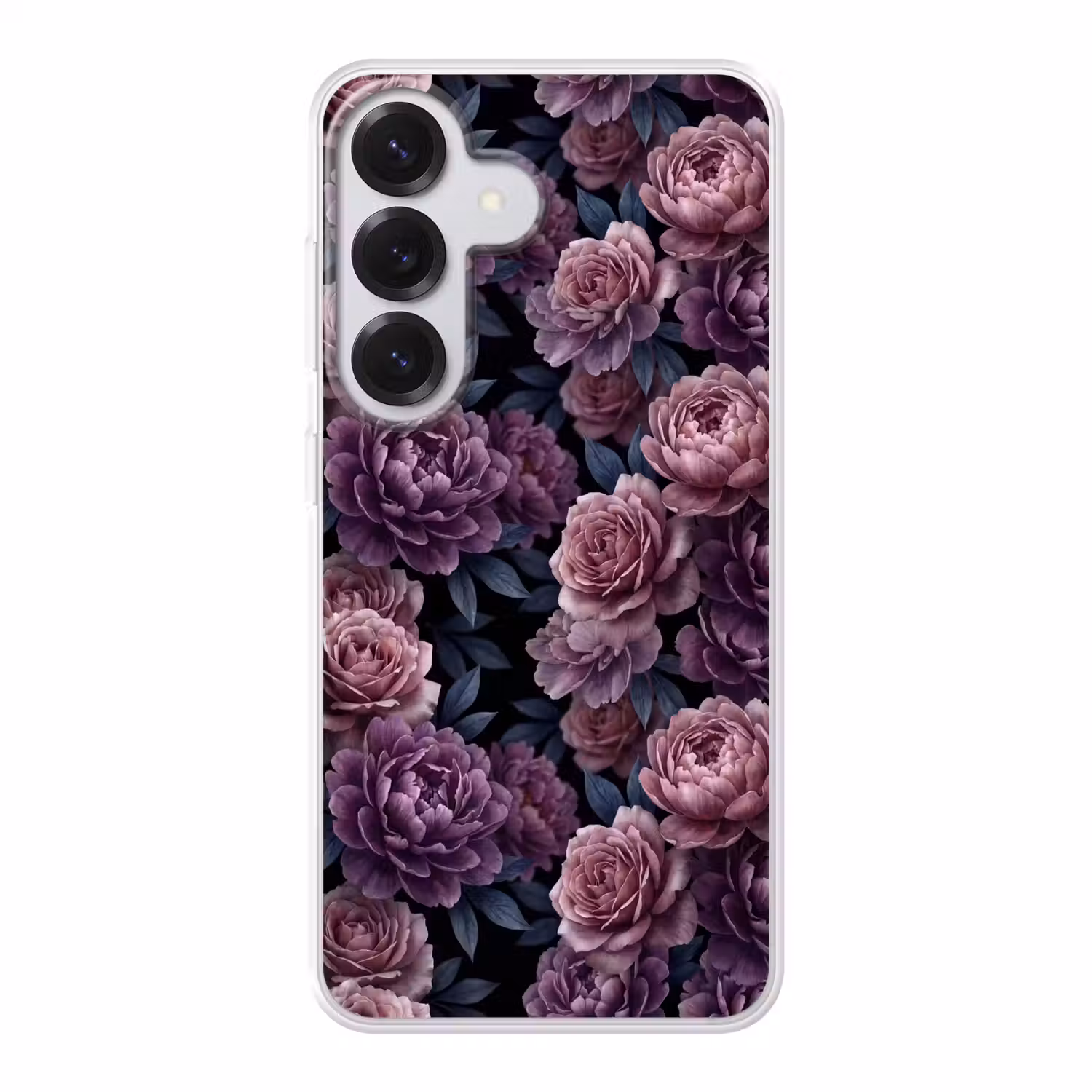 Bloemen - Patroon - Donker - Botanisch - Paars Telefoonhoesje Samsung Galaxy S26 klein -3d