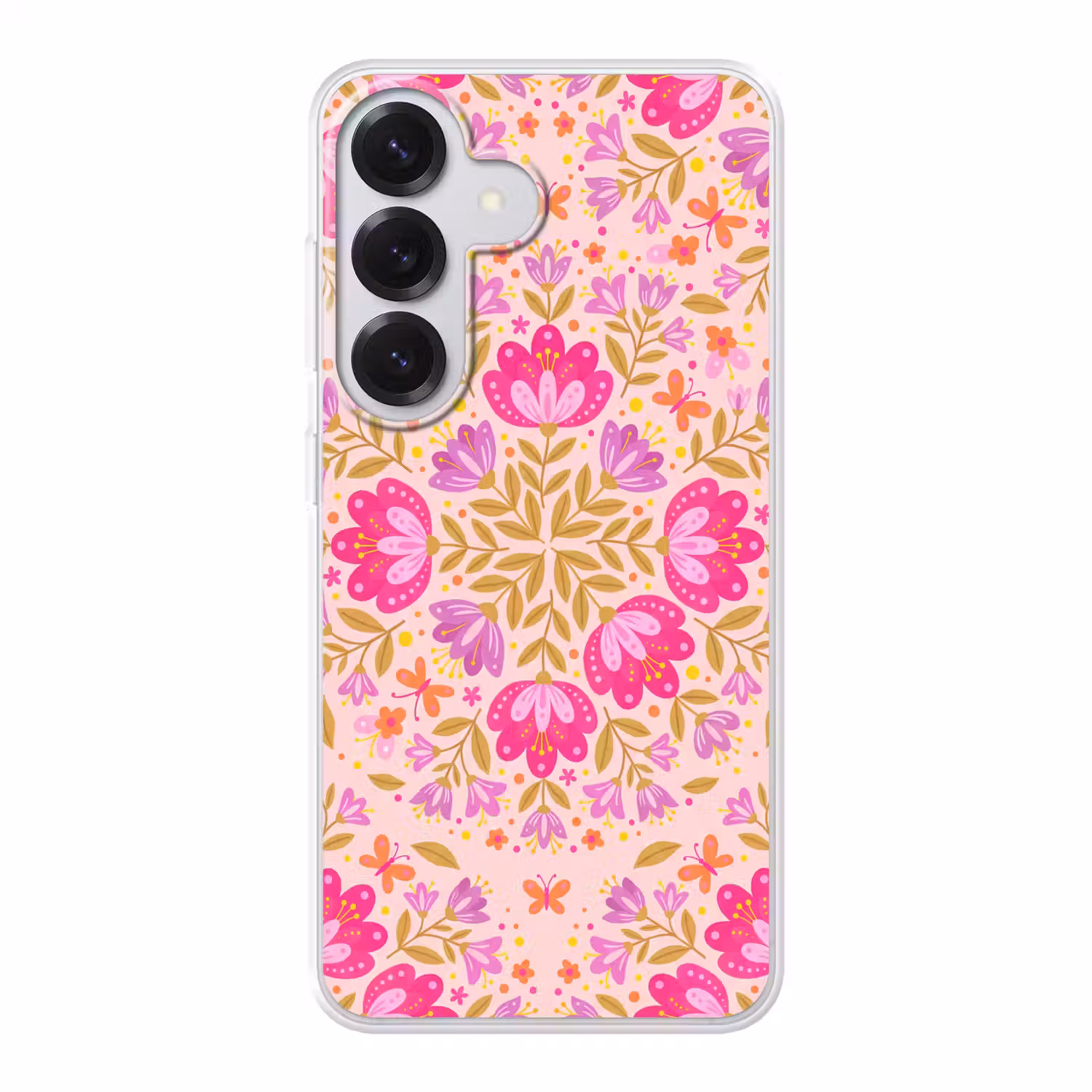 Bloemen - Patroon - Natuur - Abstract - Roze Telefoonhoesje Samsung Galaxy S26 klein -3d