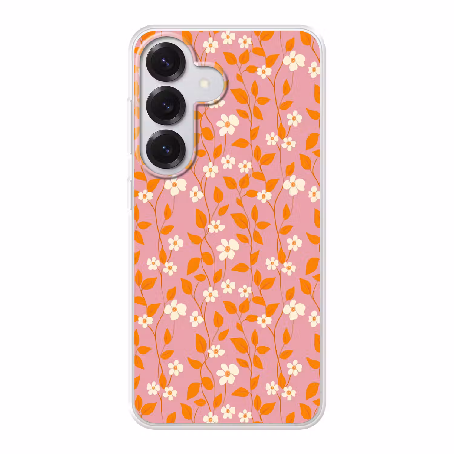 Bloemen - Patroon - Oranje Telefoonhoesje Samsung Galaxy S26 klein 975 -3d