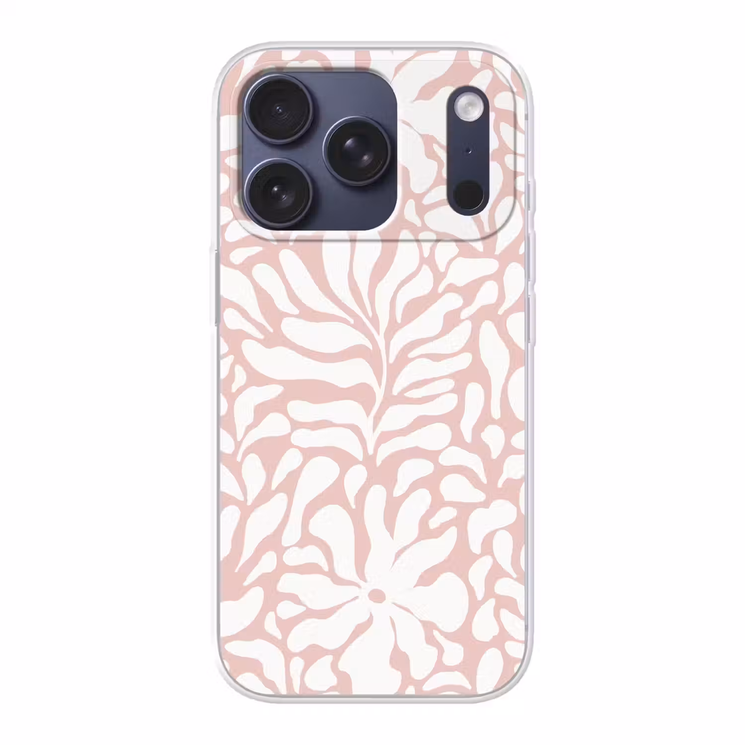 Bloemen - Patroon - Roze - Wit Telefoonhoesje iPhone 17 Pro klein -3d