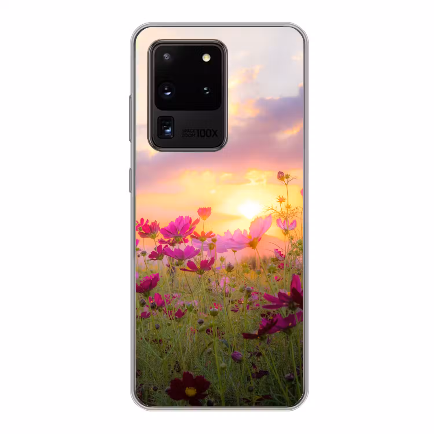 Bloemen - Roze - Zonsondergang Telefoonhoesje Samsung Galaxy S20 Ultra klein -3d