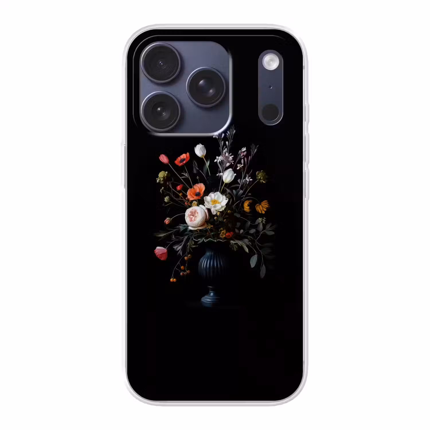 Bloemstuk - Vaas - Zwart Telefoonhoesje iPhone 17 Pro klein -3d