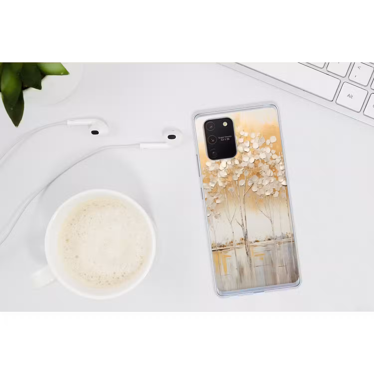Bomen - Kunst - Acryl - Natuur Telefoonhoesje Samsung Galaxy S10 Lite klein -oordopS10Lite