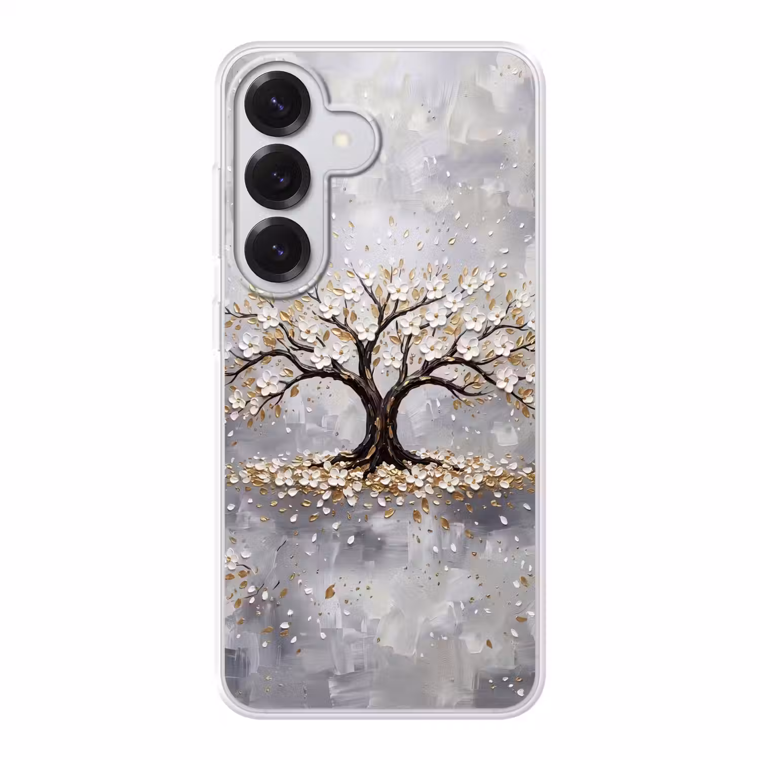 Boom - Bloemen - Natuur - Abstract - Wit Telefoonhoesje Samsung Galaxy S26 klein -3d