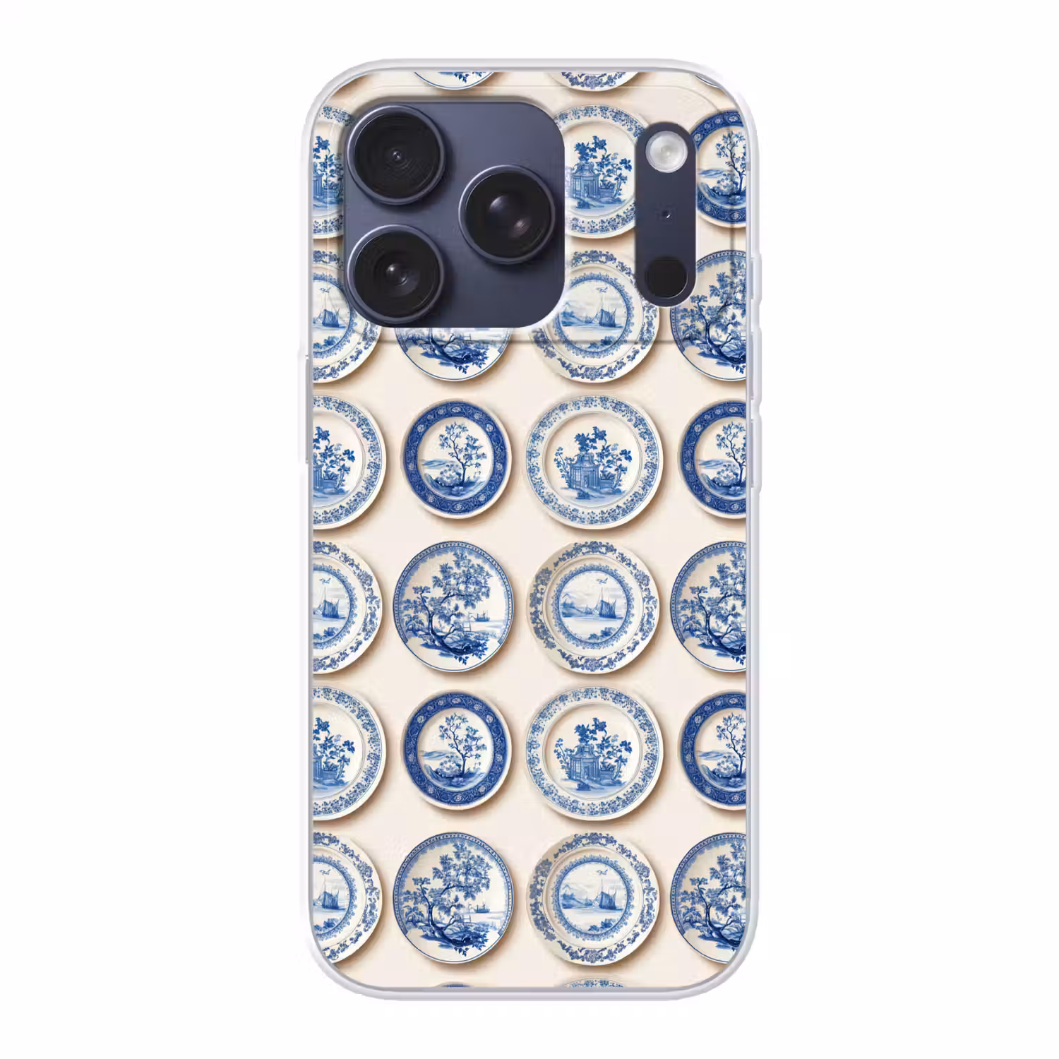 Borden - Bomen - Planten - Blauw Telefoonhoesje iPhone 17 Pro klein 878 -3d