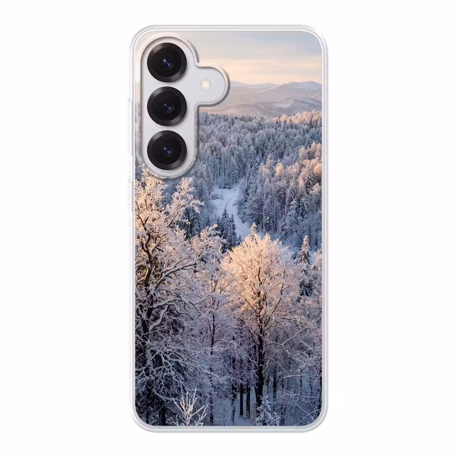 Bos - Bergen - Goud - Winter - Warm Telefoonhoesje Samsung Galaxy S26 klein -3d