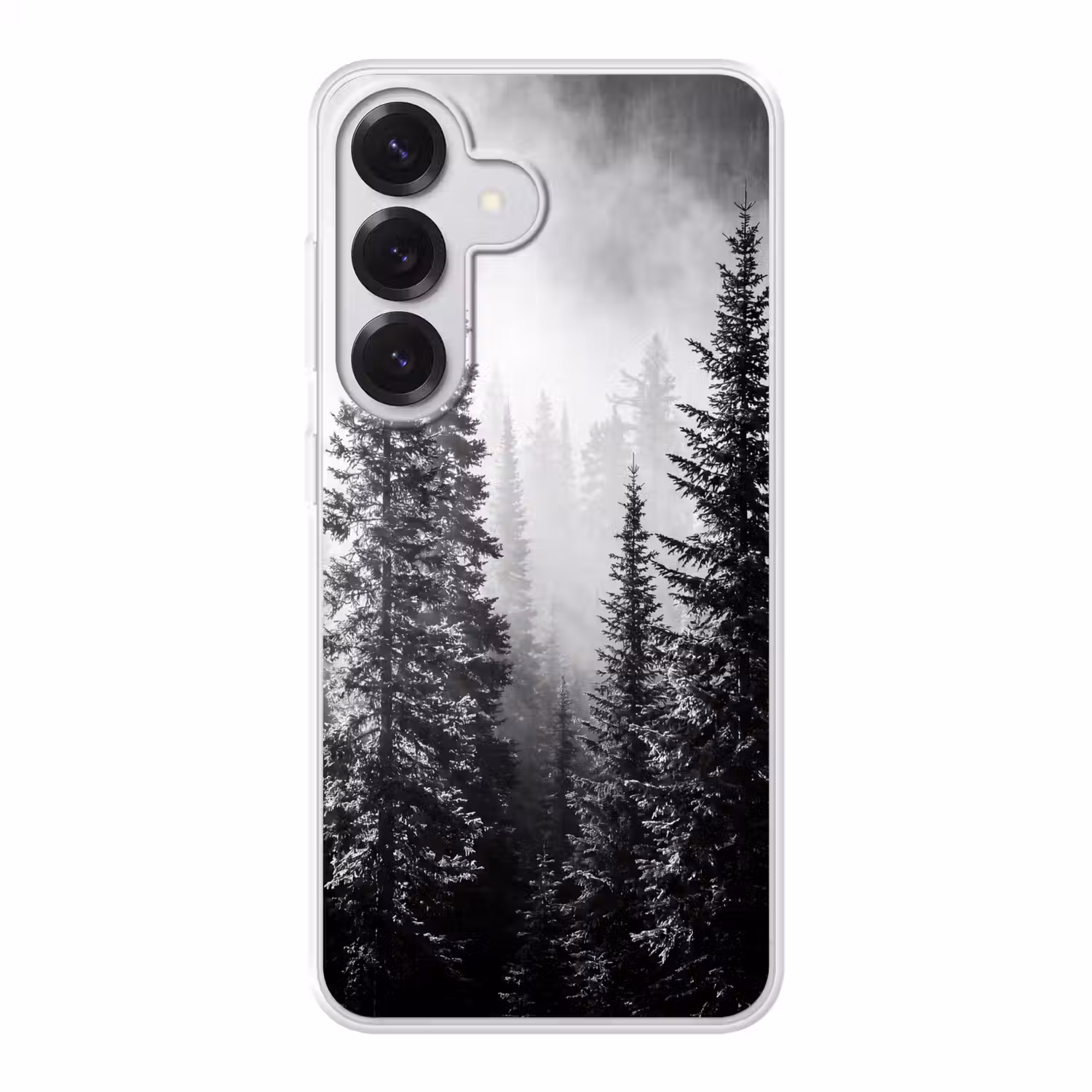 Bos - Mist - Winter - Monochroom - Natuur Telefoonhoesje Samsung Galaxy S26 klein -3d