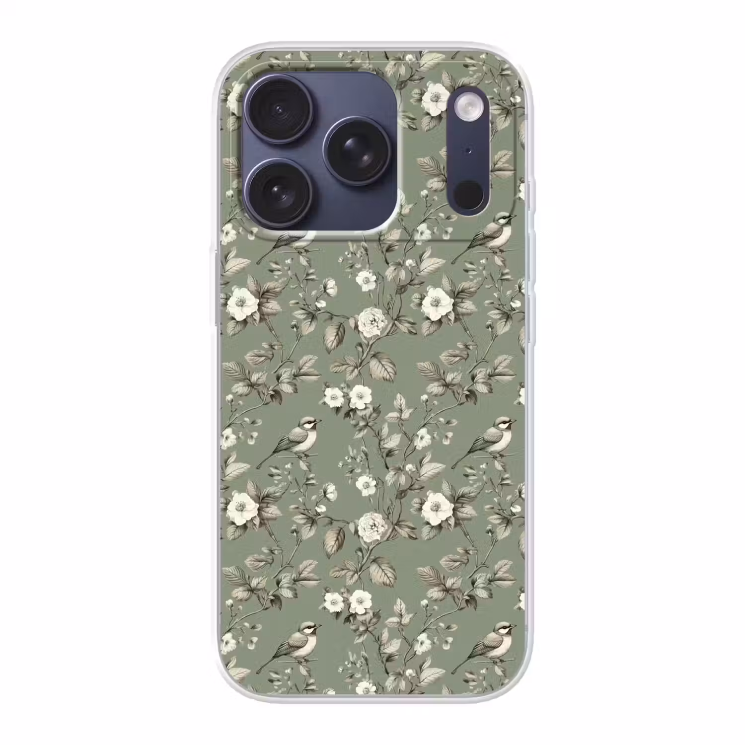 Botanisch - Vogels - Groen Telefoonhoesje iPhone 17 Pro klein 878 -3d