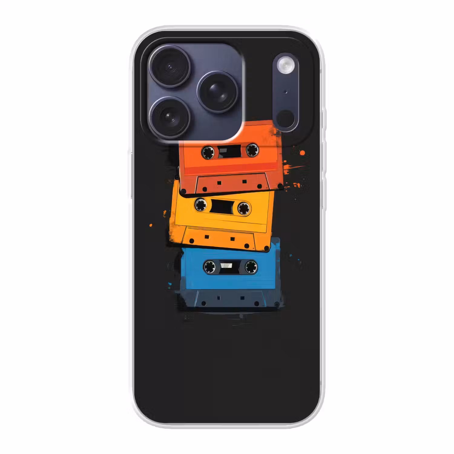 Cassettes - Kleurrijk - Verfspatten Telefoonhoesje iPhone 17 Pro klein -3d