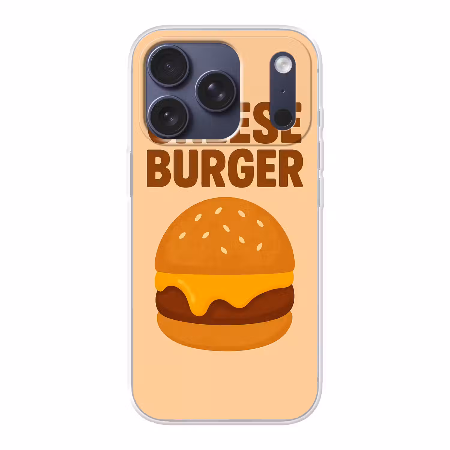 Cheeseburger - Minimalistisch - Geel Telefoonhoesje iPhone 17 Pro klein -3d