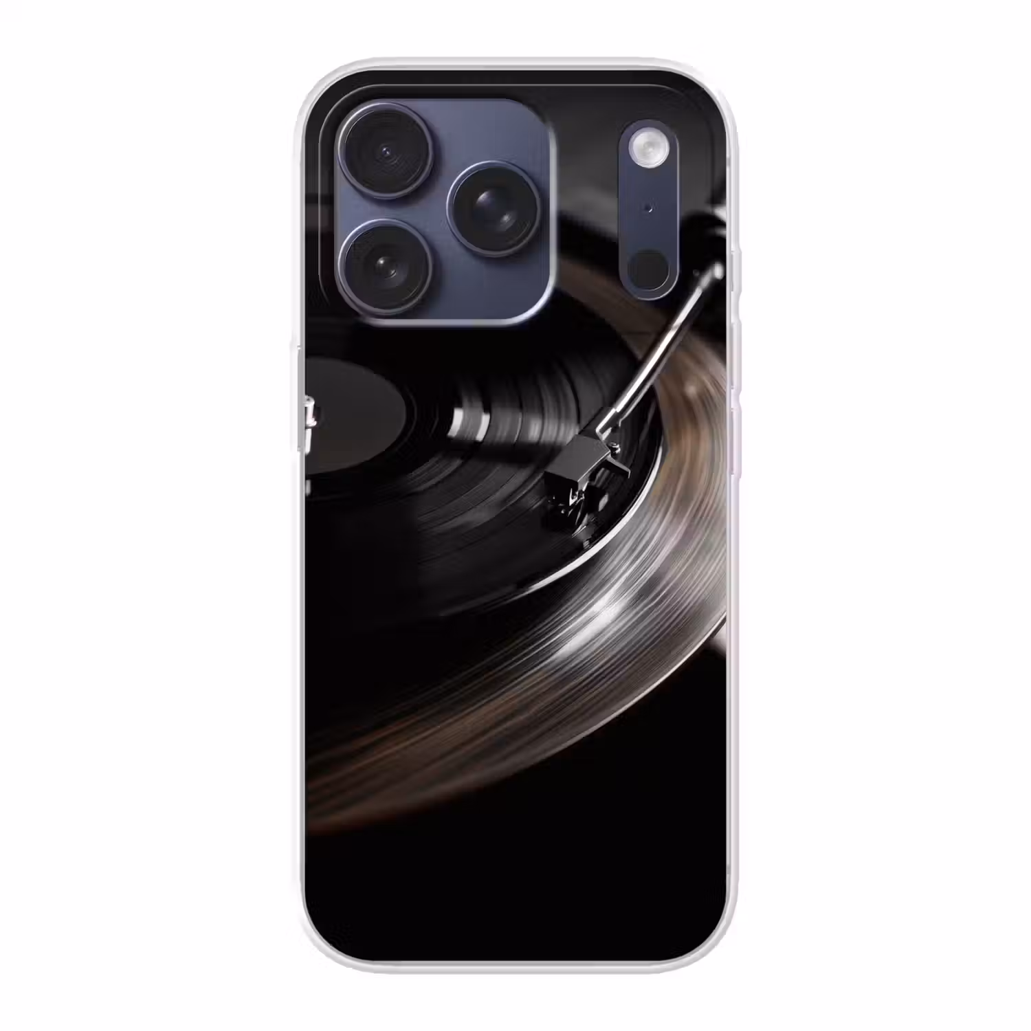 Close-up - Vinylplaat - Platenspeler - Zwart Telefoonhoesje iPhone 17 Pro klein -3d