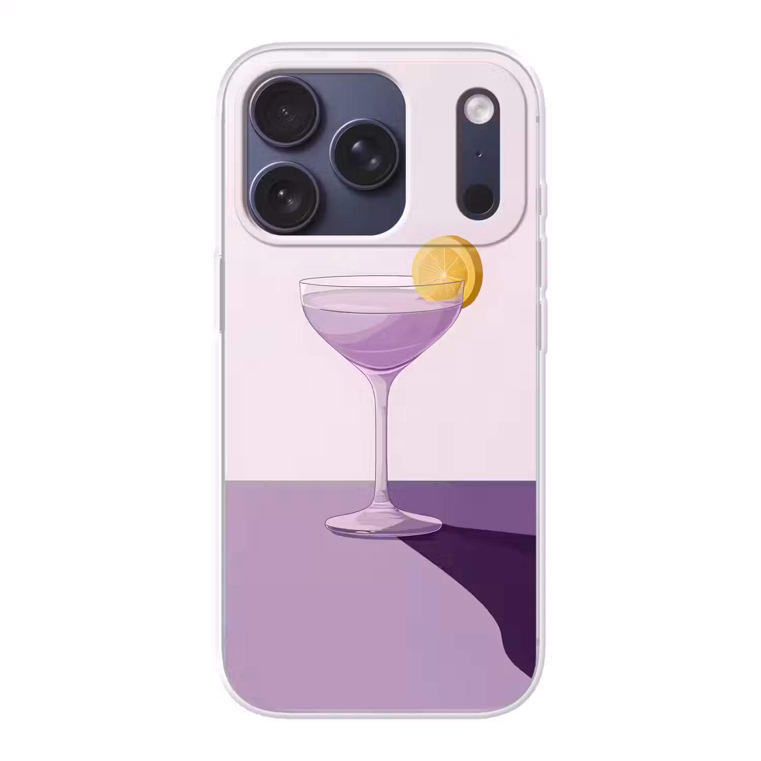 Cocktail - Paars - Minimalistisch - Citroen Telefoonhoesje iPhone 17 Pro klein -3d