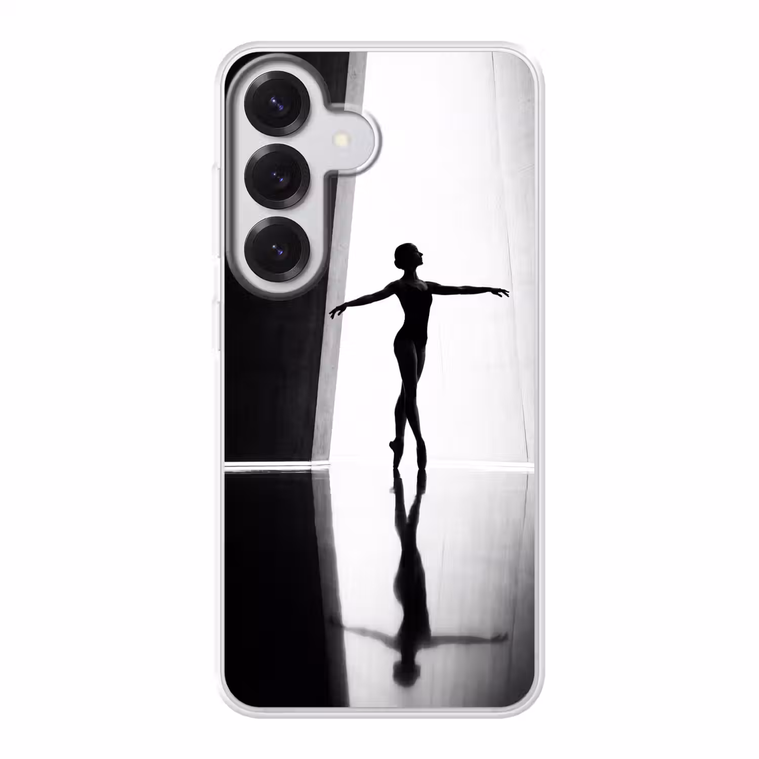 Danser - Silhouette - Kunst - Modern - Zwart-wit Telefoonhoesje Samsung Galaxy S26 klein -3d