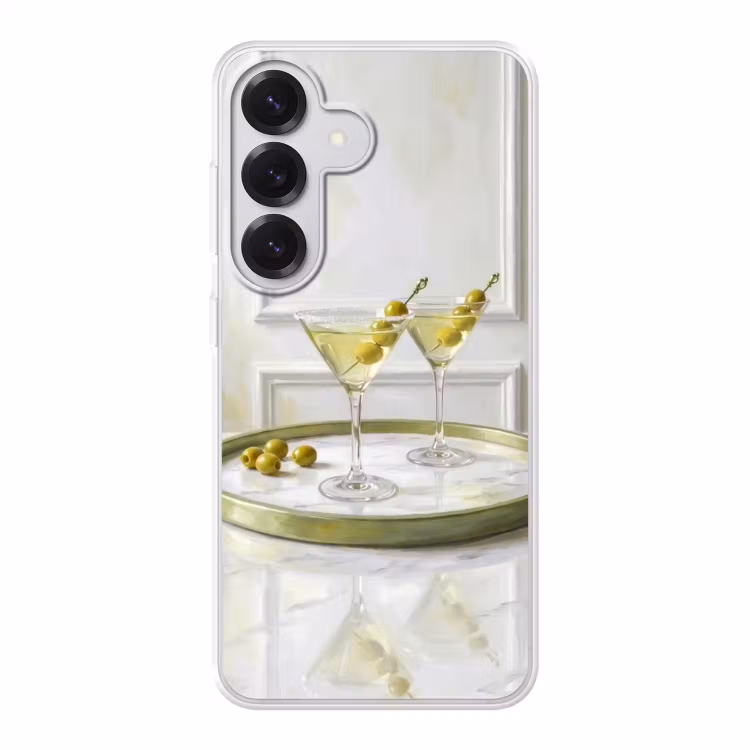 Drank - Martini - Olijven - Modern - Wit Telefoonhoesje Samsung Galaxy S26 klein -3d