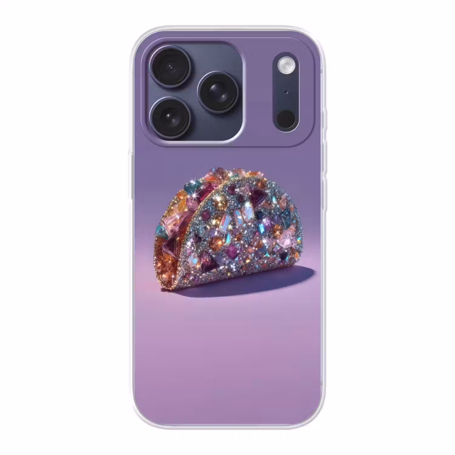 Edelstenen - Glitters - Paars - Kleurrijk Telefoonhoesje iPhone 17 Pro klein -3d