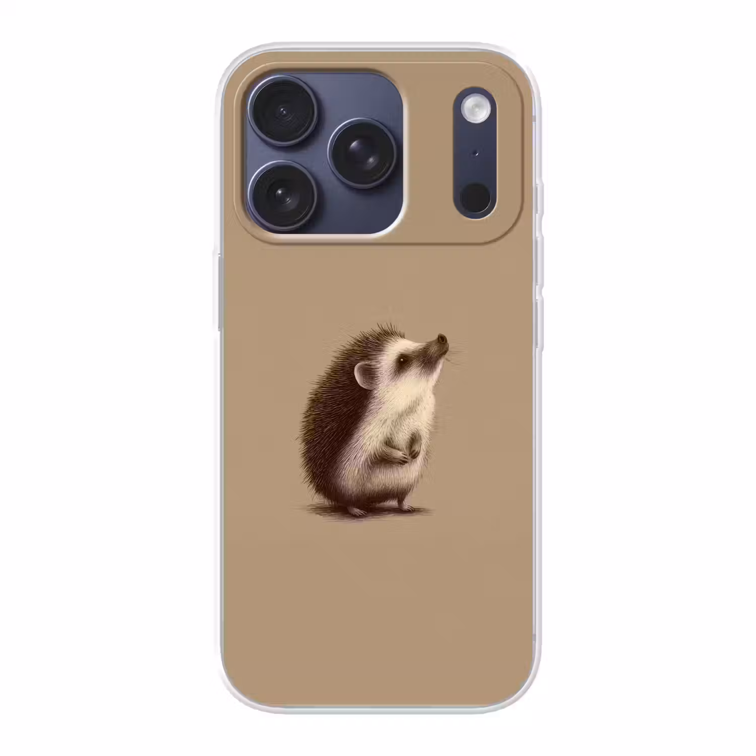 Egel - Snuitje - Bruin - Stekels Telefoonhoesje iPhone 17 Pro klein -3d