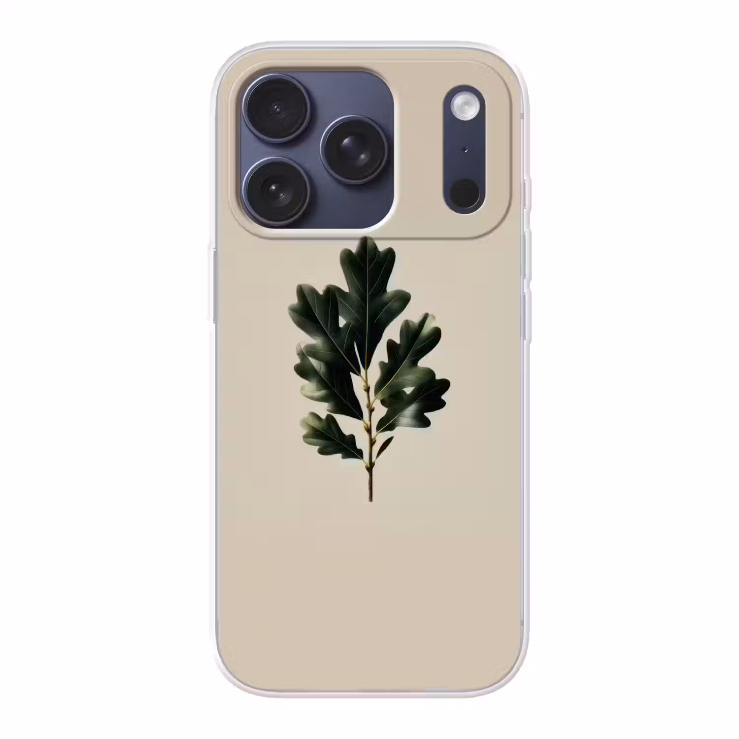 Eikenbladeren - Beige - Groen - Golvende randen Telefoonhoesje iPhone 17 Pro klein -3d