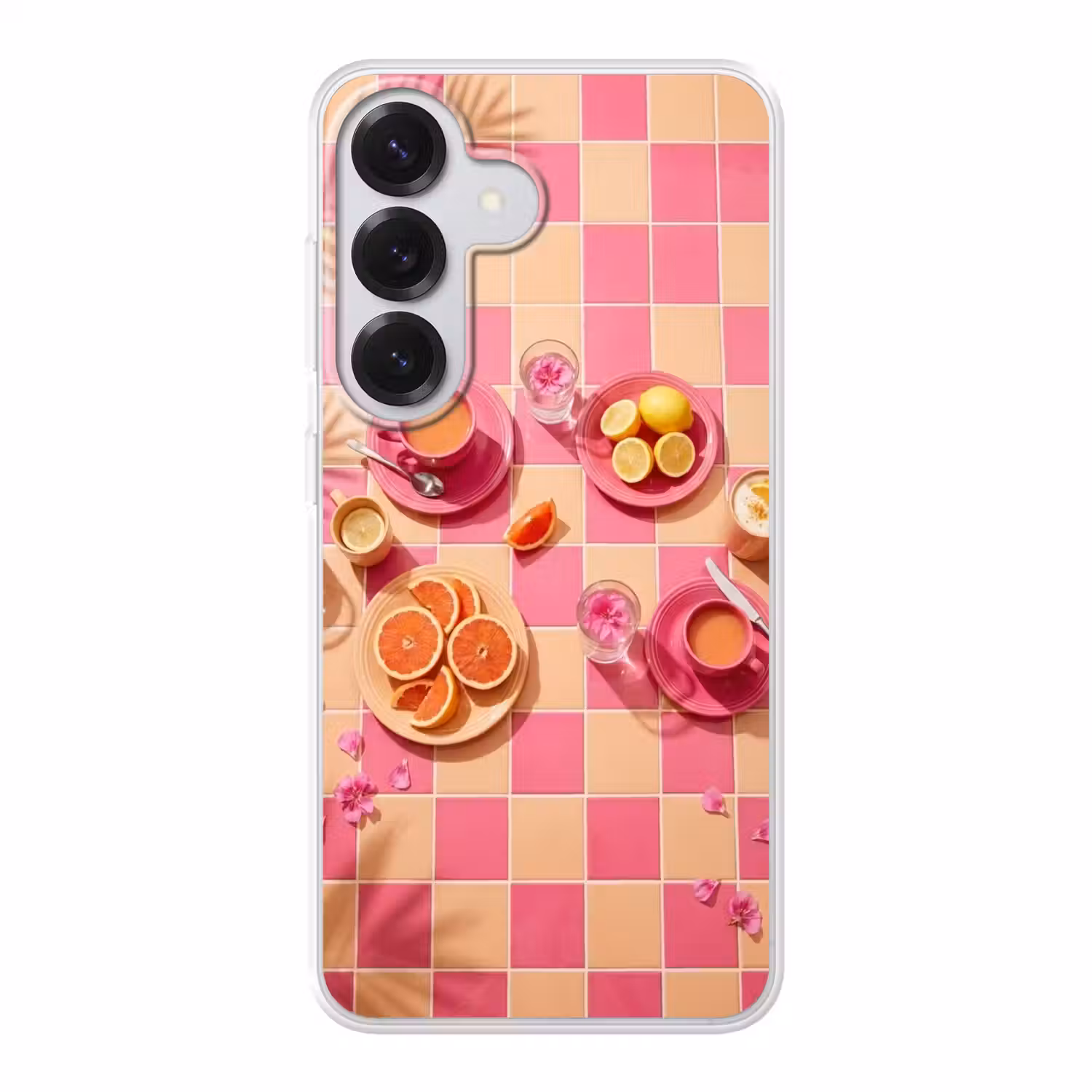 Eten - Citrusvruchten - Stillevens - Roze - Oranje Telefoonhoesje Samsung Galaxy S26 klein -3d