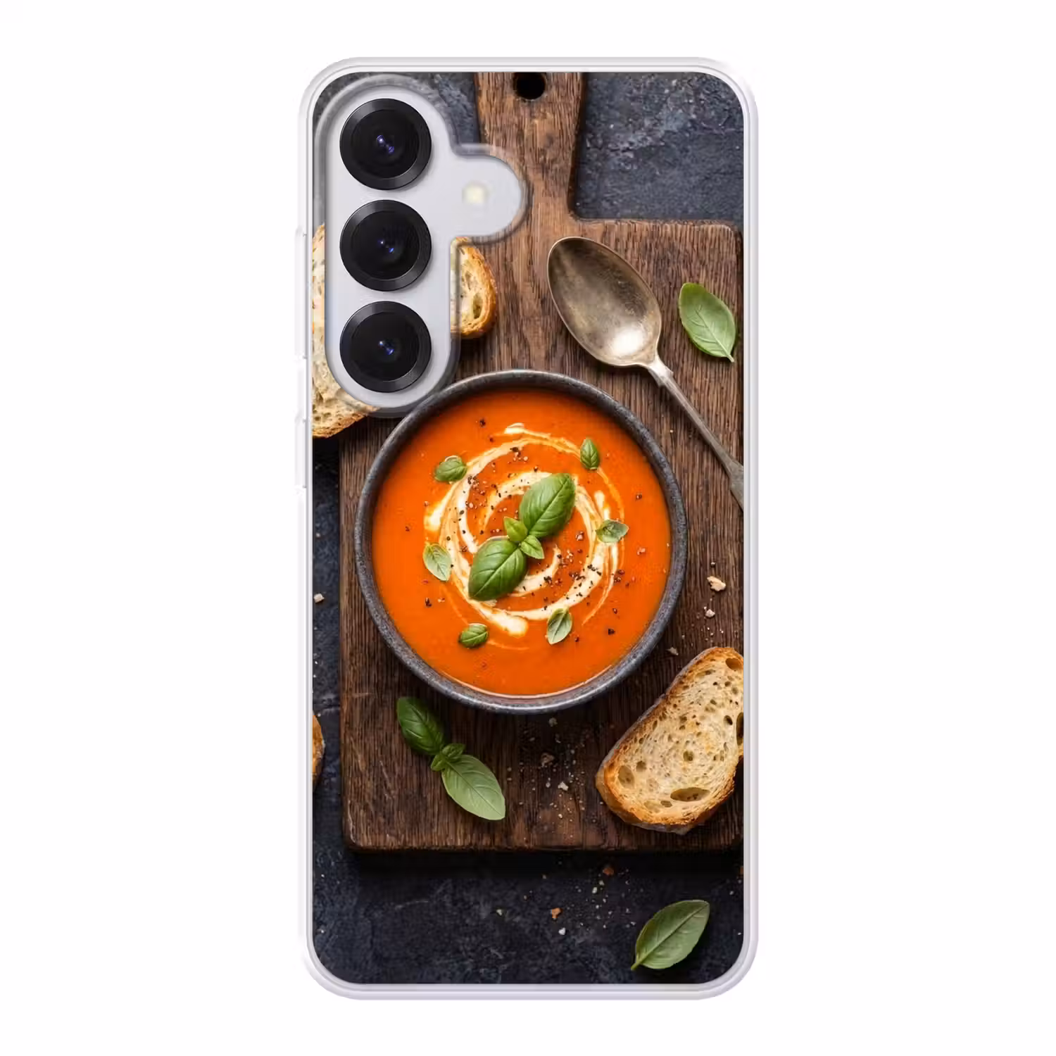 Eten - Soep - Basilicum - Rustiek - Rood Telefoonhoesje Samsung Galaxy S26 klein -3d