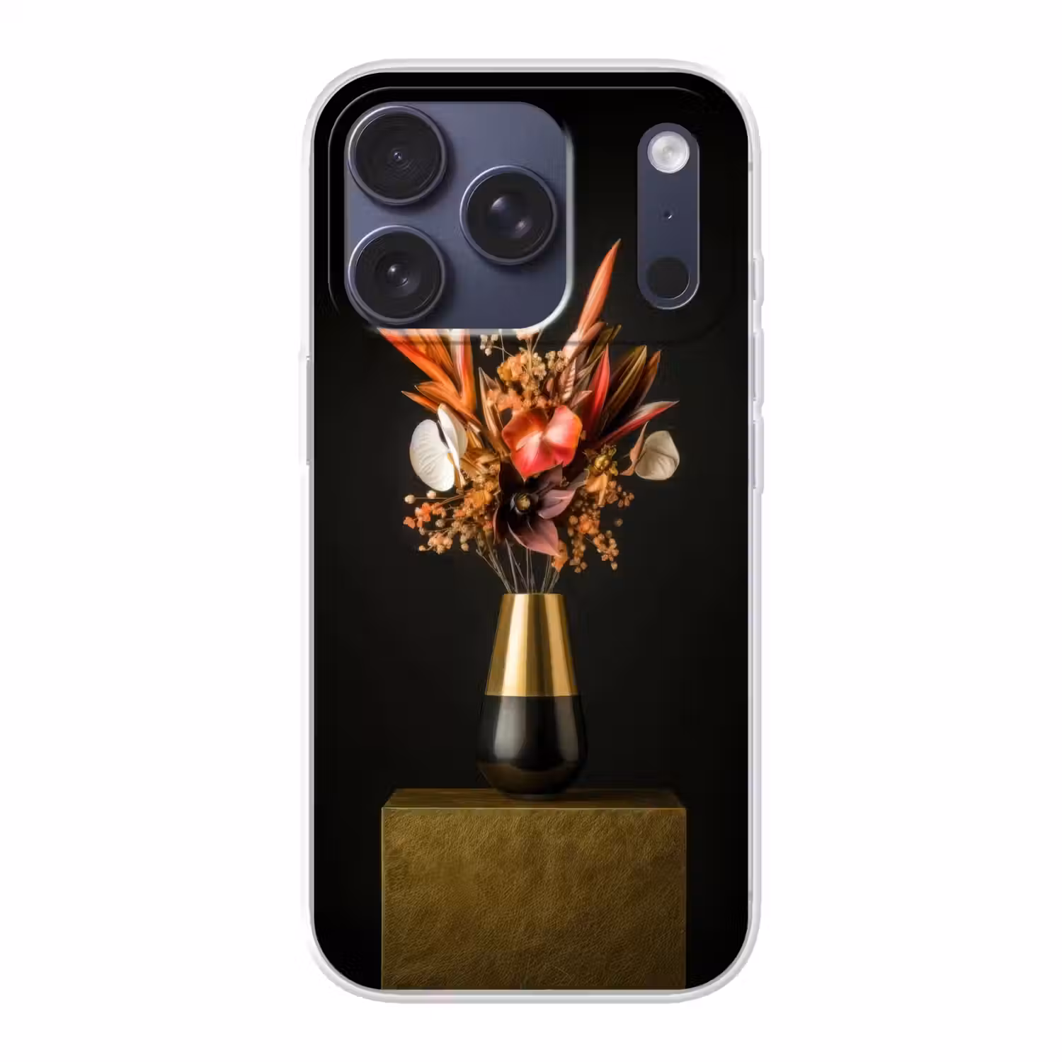 Exotisch - Boeket - Vaas - Goud Telefoonhoesje iPhone 17 Pro klein -3d