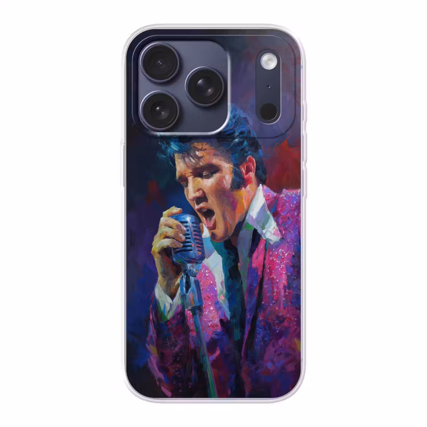 Expressief - Microfoon - Paars Telefoonhoesje iPhone 17 Pro klein -3d