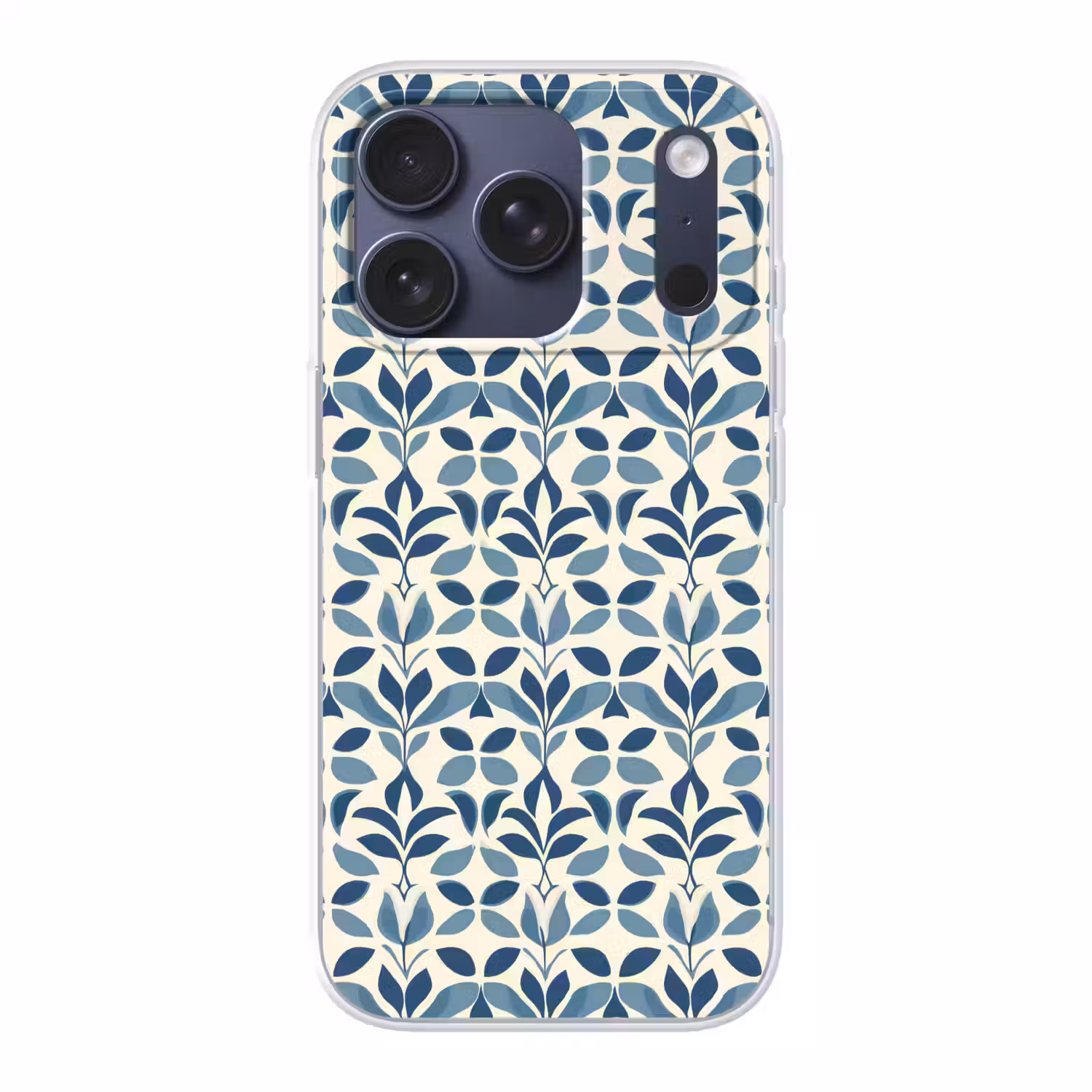 Flora - Modern - Blauw Telefoonhoesje iPhone 17 Pro klein 878 -3d