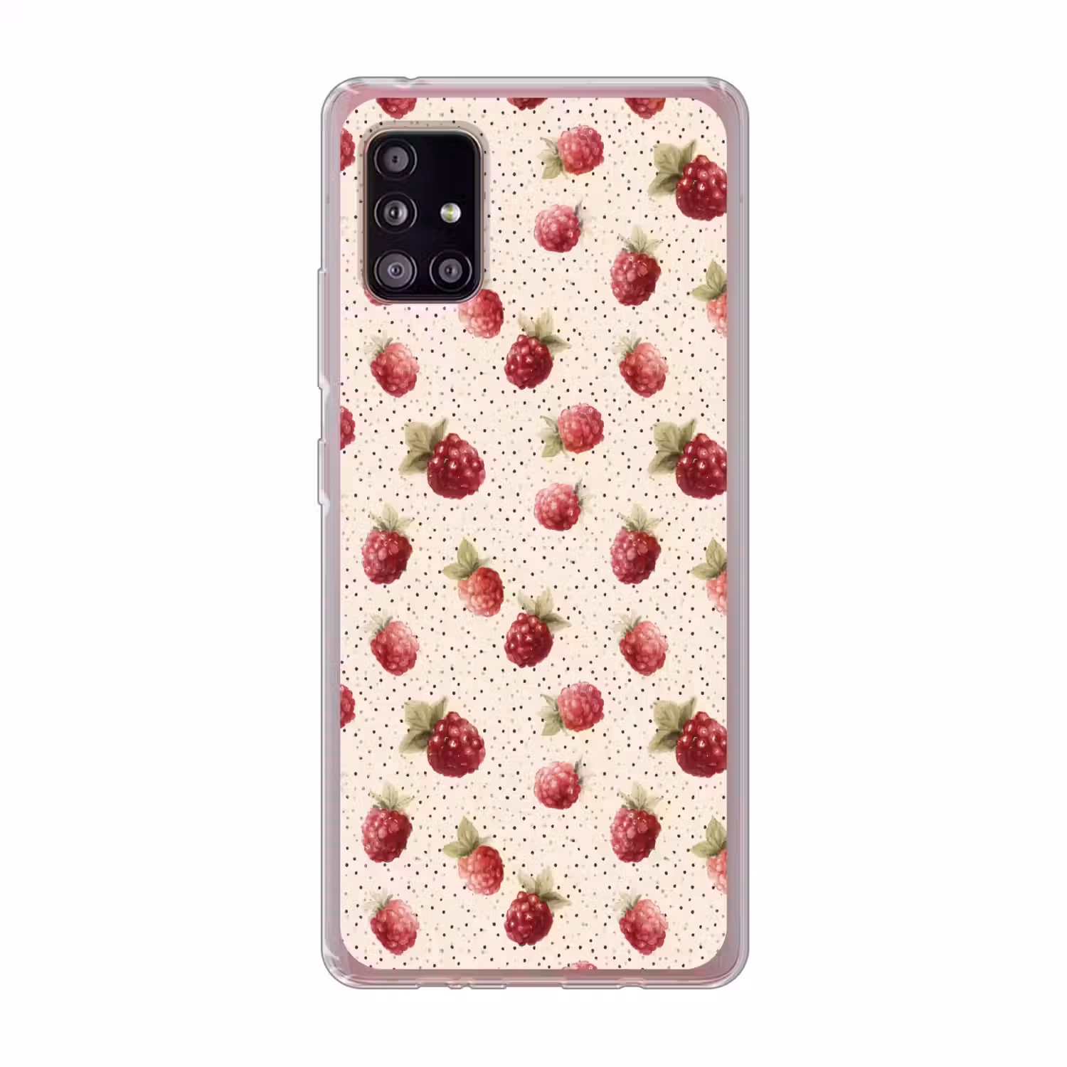 Framboos - Stippen - Rood Telefoonhoesje Samsung Galaxy A51 5G klein 373 -3d