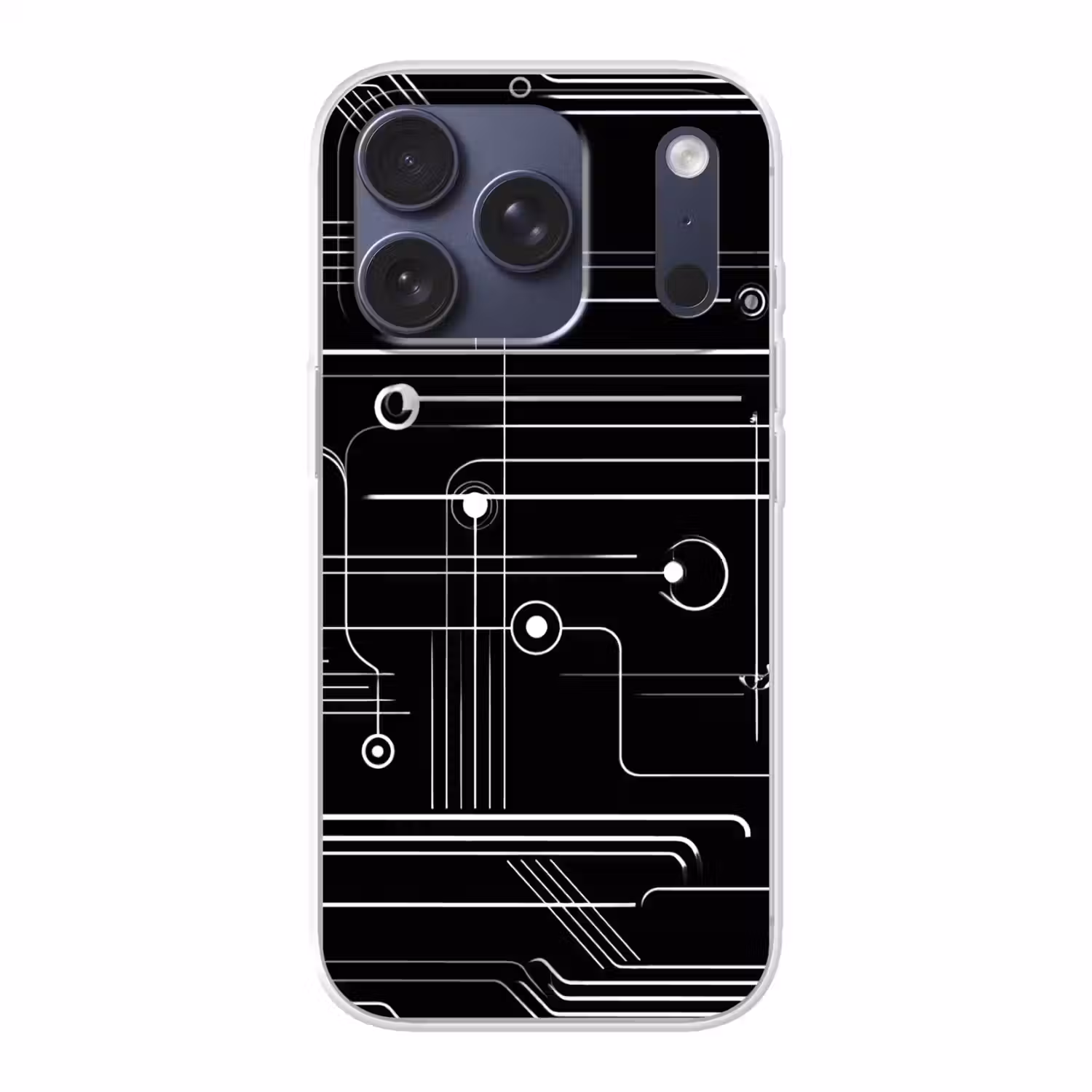 Gaming - Abstract - Lijnen - Rondjes - Zwart Telefoonhoesje iPhone 17 Pro klein -3d
