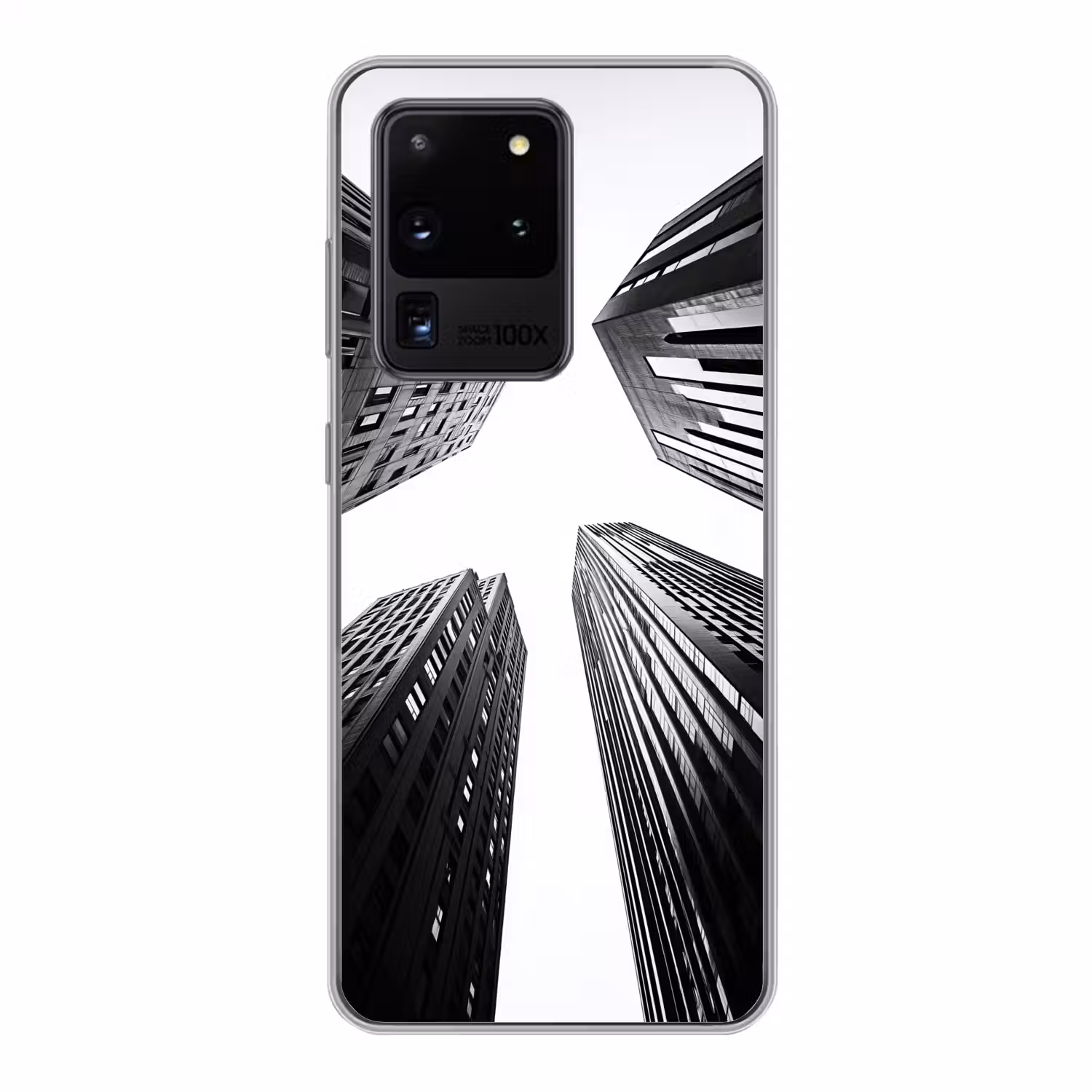 Gebouwen - Lucht - Zwart Telefoonhoesje Samsung Galaxy S20 Ultra klein -3d