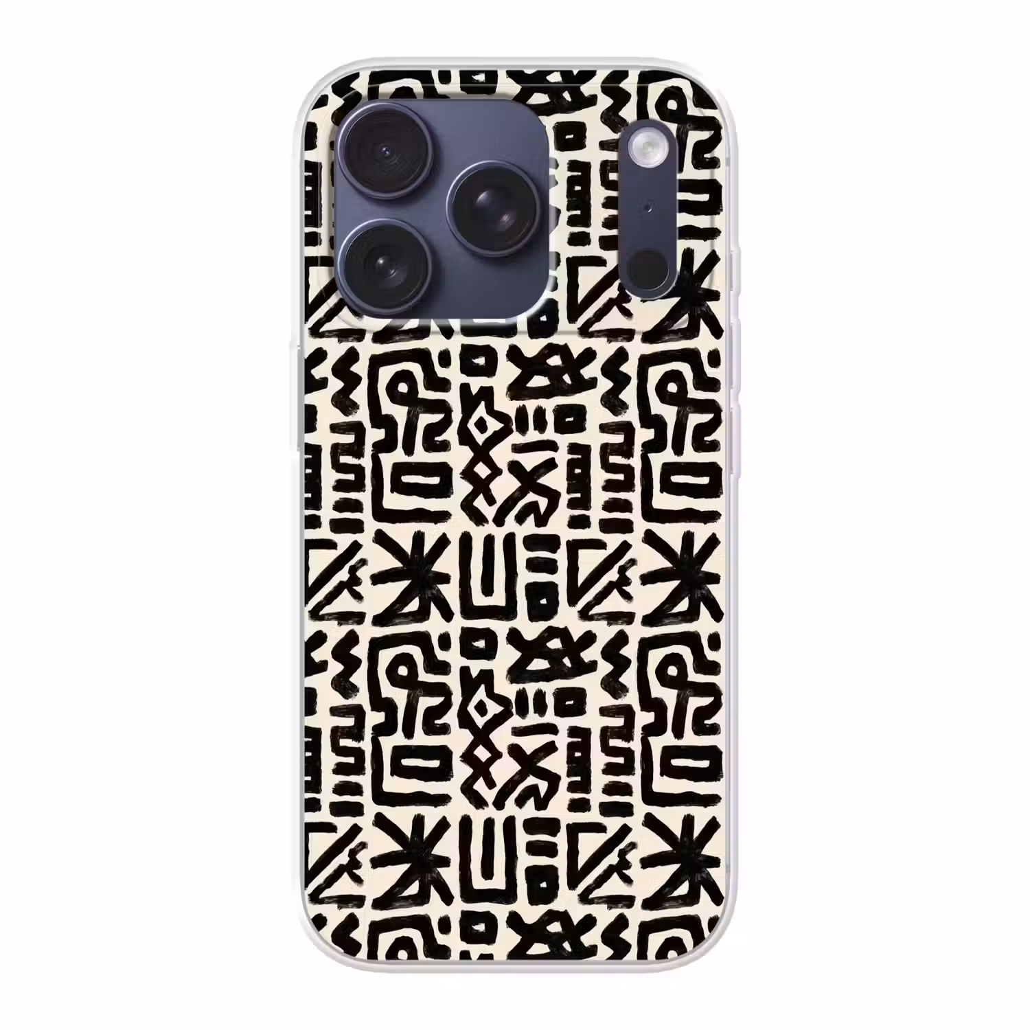 Geometrisch - Figuren - Zwart Telefoonhoesje iPhone 17 Pro klein 878 -3d