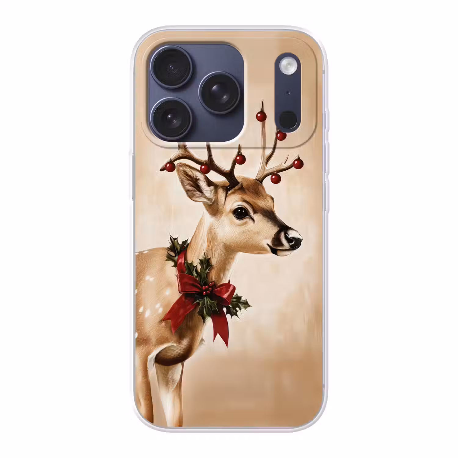 Gewei - Kerst - Rendier - Rood Telefoonhoesje iPhone 17 Pro klein -3d