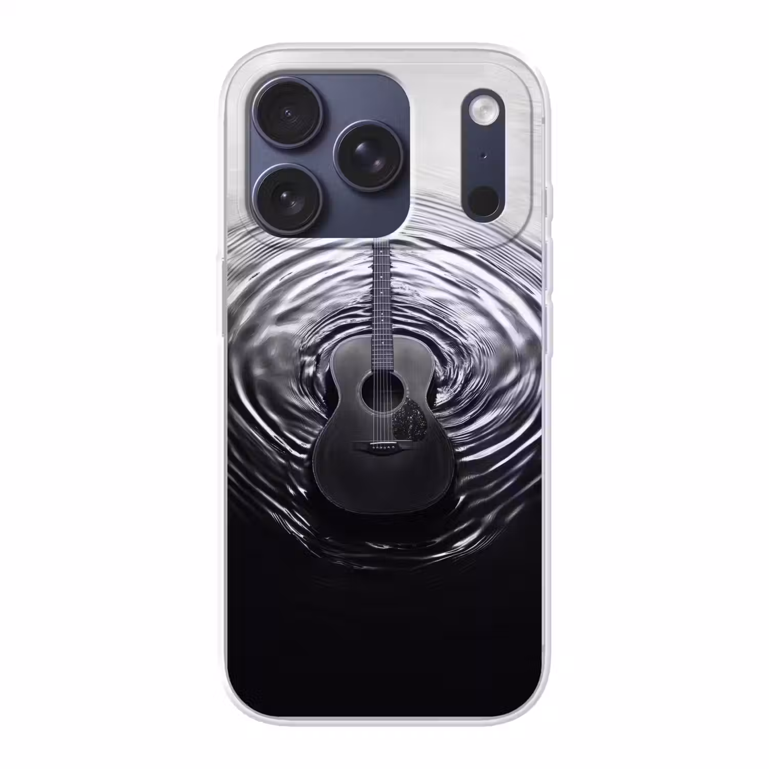 Gitaar - Hout - Water Telefoonhoesje iPhone 17 Pro klein -3d