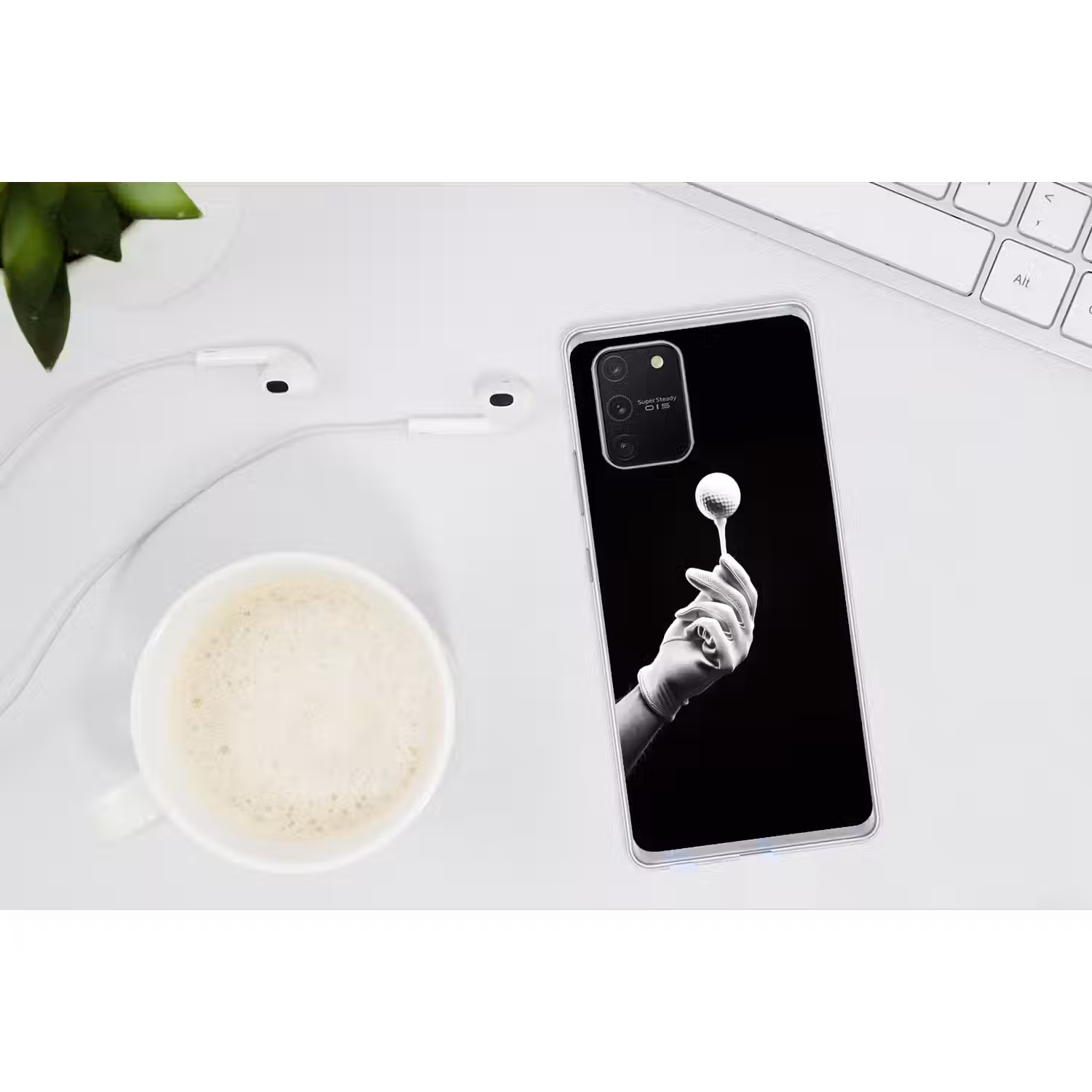 Golfbal - Zwart - Wit Telefoonhoesje Samsung Galaxy S10 Lite klein -oordopS10Lite