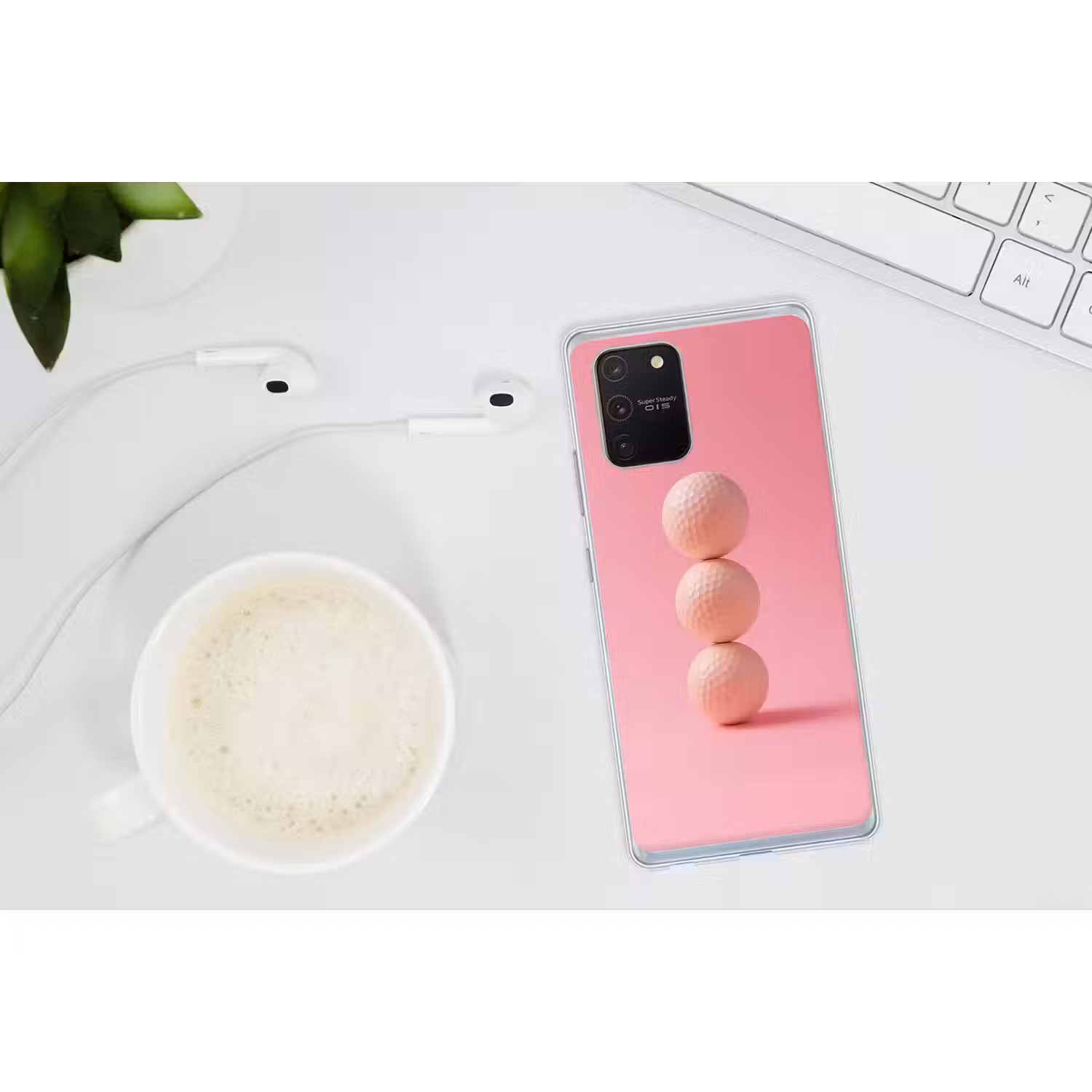 Golfballen - Roze - Drie Telefoonhoesje Samsung Galaxy S10 Lite klein -oordopS10Lite
