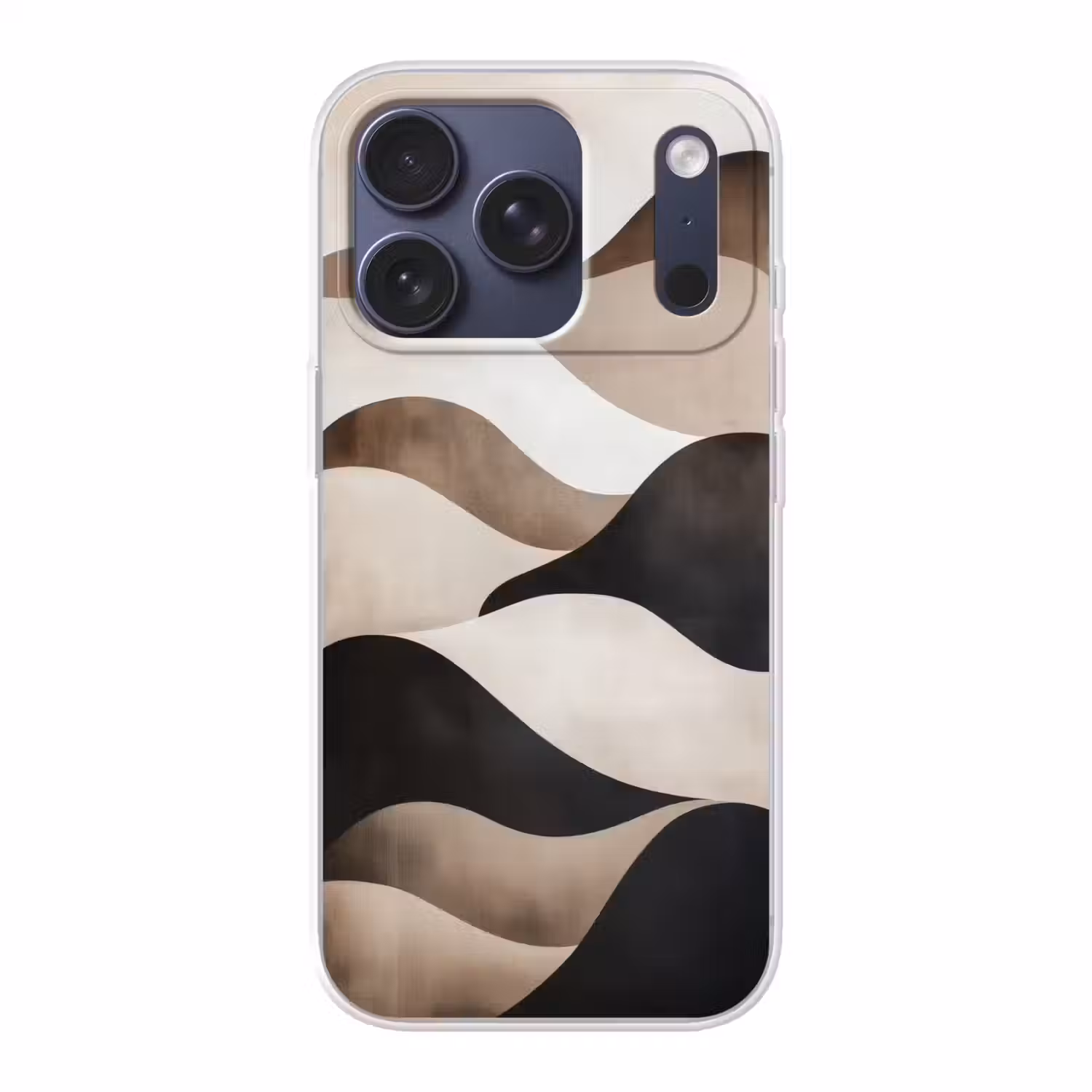 Golven - Abstract - Beige Telefoonhoesje iPhone 17 Pro klein -3d