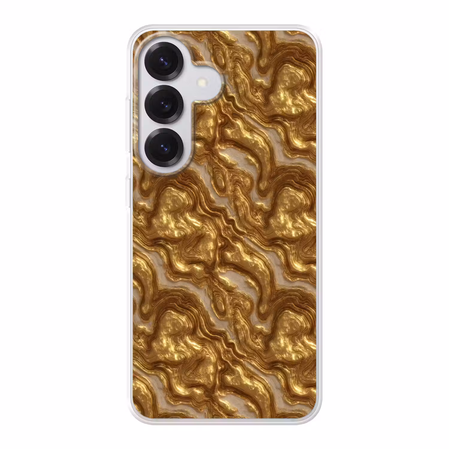 Golven - Organisch - Goud - Crème Telefoonhoesje Samsung Galaxy S26 klein 975 -3d