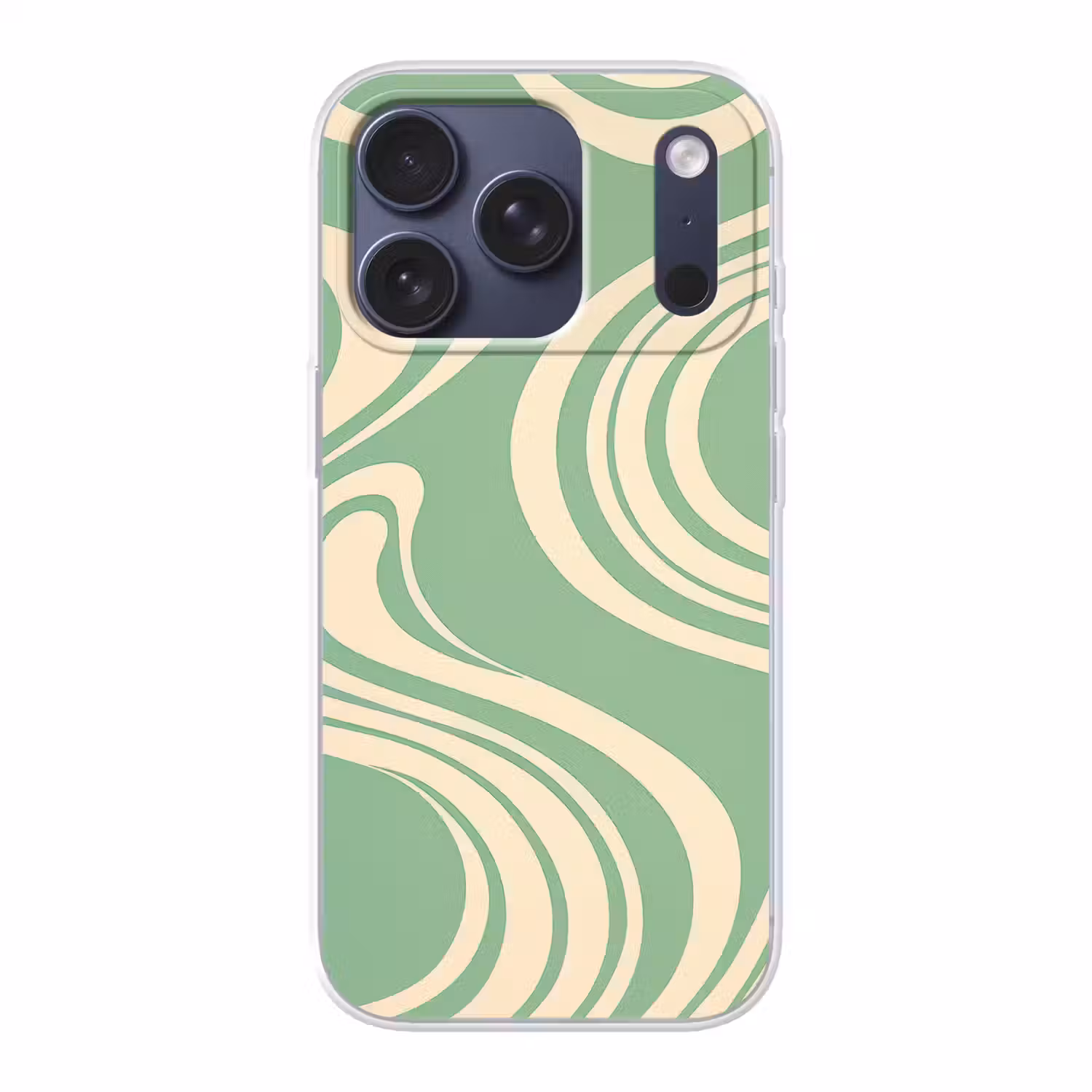 Golvende lijnen - Mintgroen - Dansende vormen Telefoonhoesje iPhone 17 Pro klein -3d