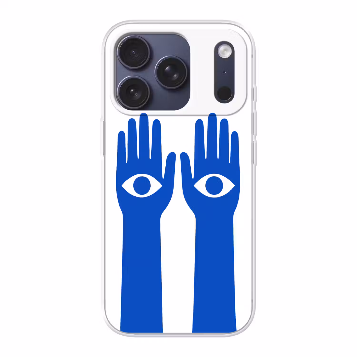 Handen - Twee - Ogen - Blauw Telefoonhoesje iPhone 17 Pro klein -3d