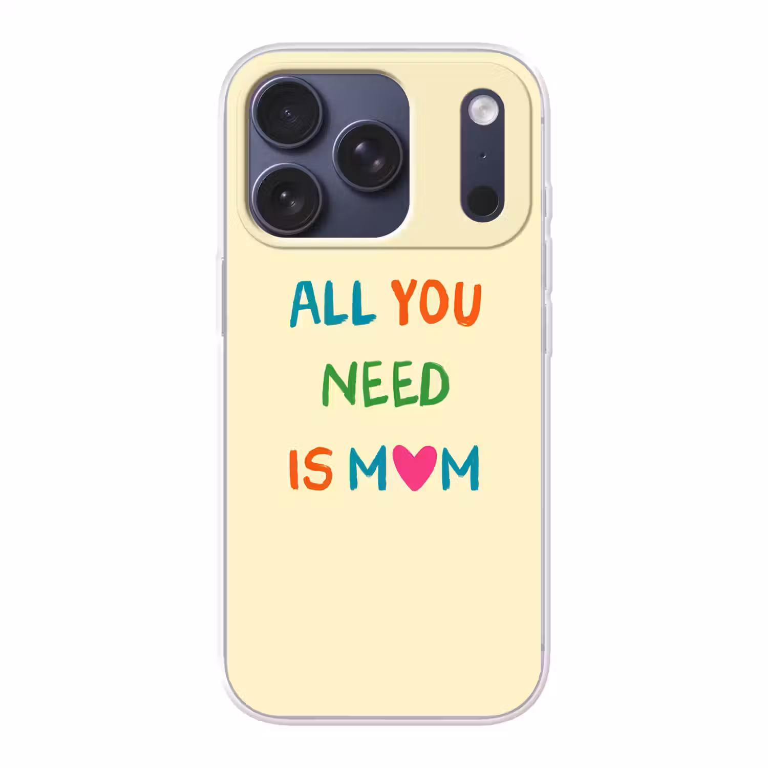Hartje - Moeder - Tekst - Kleurrijk Telefoonhoesje iPhone 17 Pro klein -3d